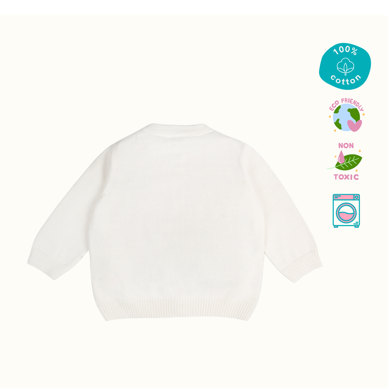 Cotton Sweater & Lower Set | Baby Balloon Printed | White & Yellow | Set of 2、mySite、camillekostekn