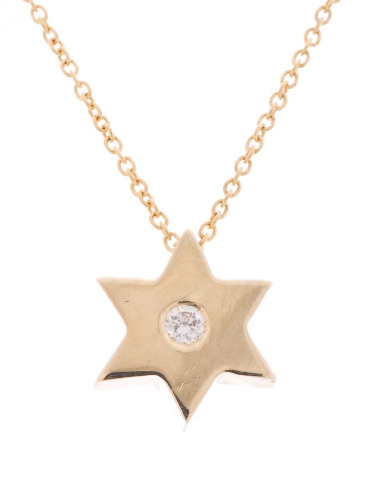 Gold Star Necklace with Single Diamond、mySite、topwebapps