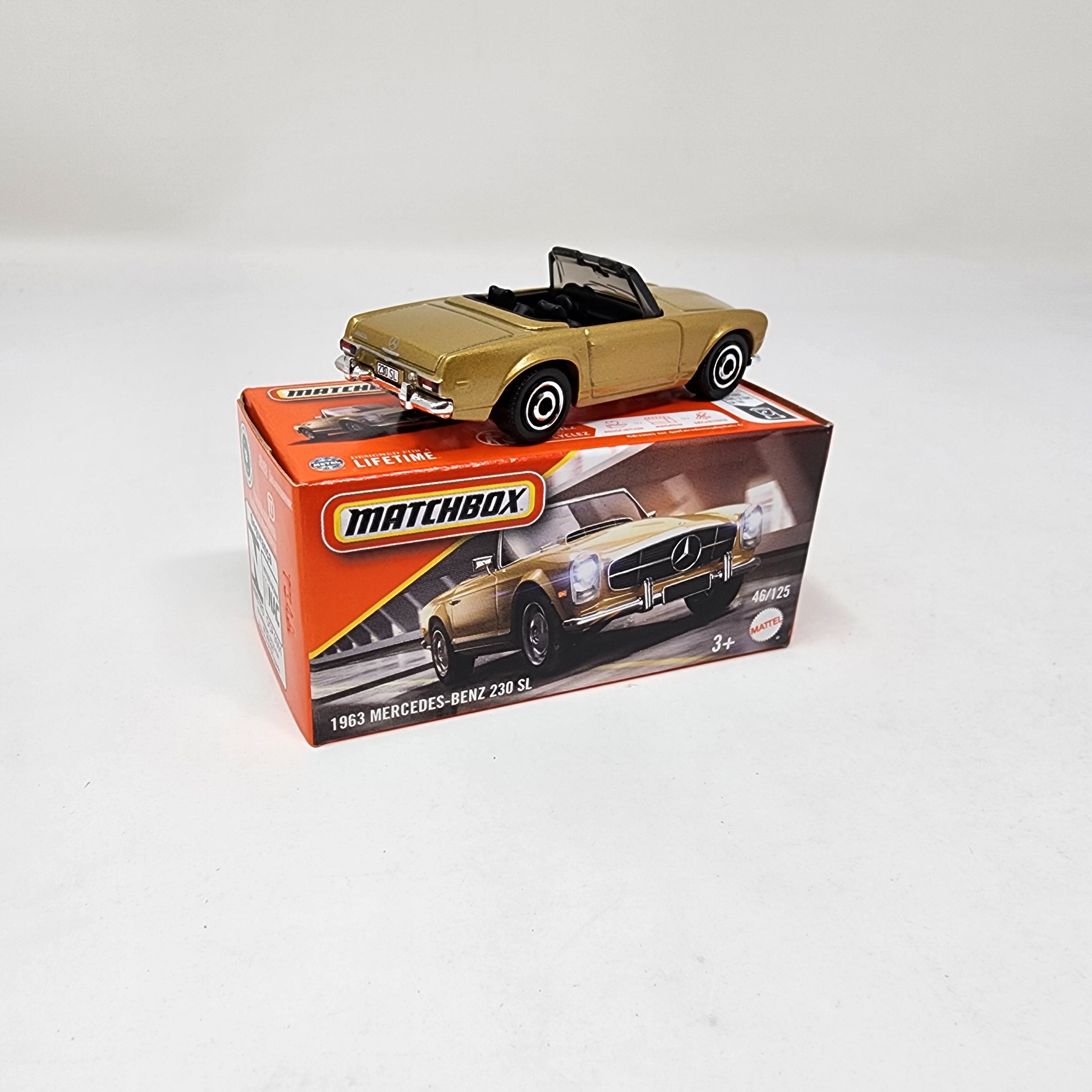 1963 Mercedes-Benz 230 SL #46 * GOLD * 2025 Matchbox Power Grabs Case A、mySite、hgirdovlk