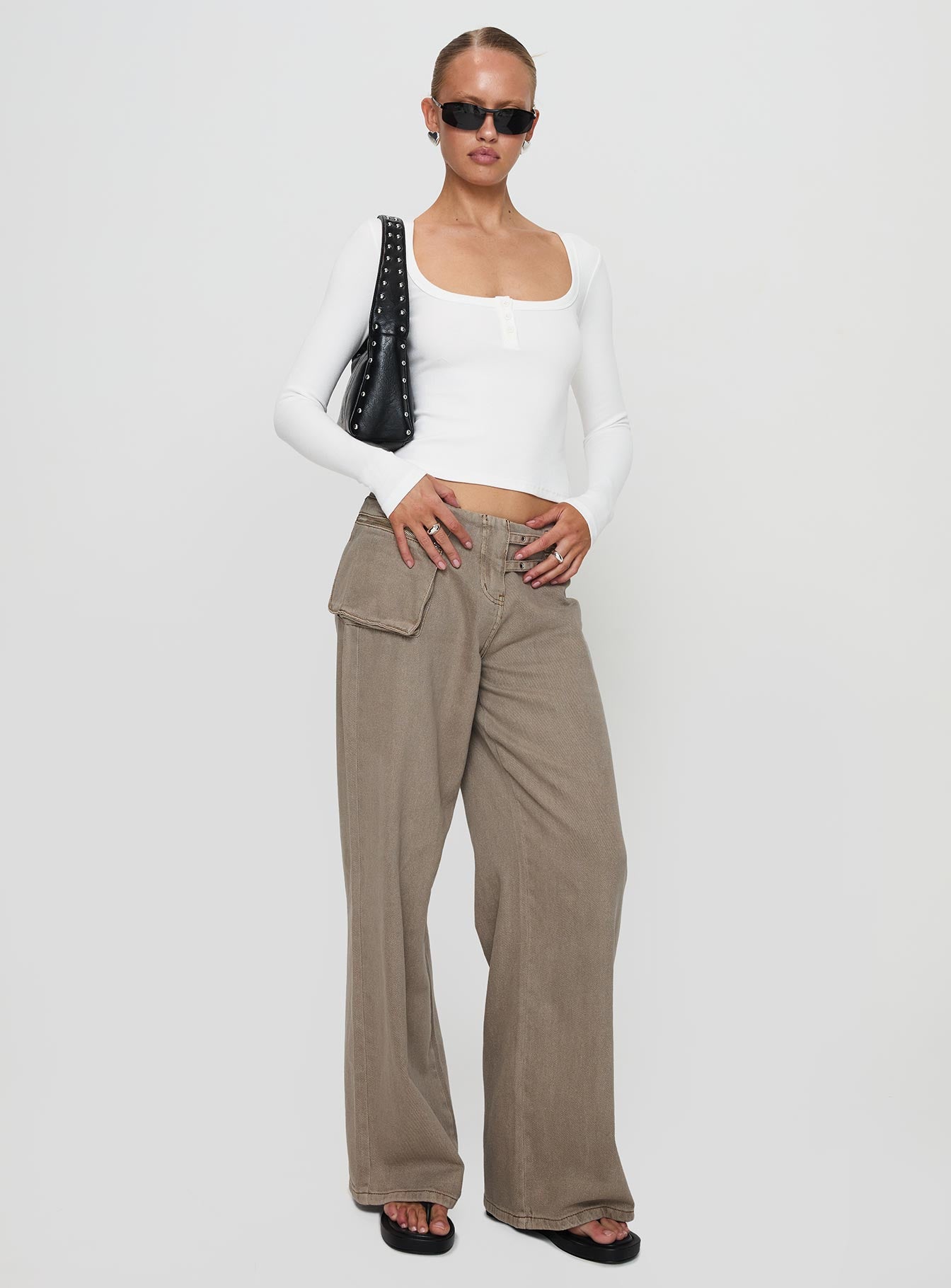 Daphine Long Sleeve Top White、mySite、solidvoid