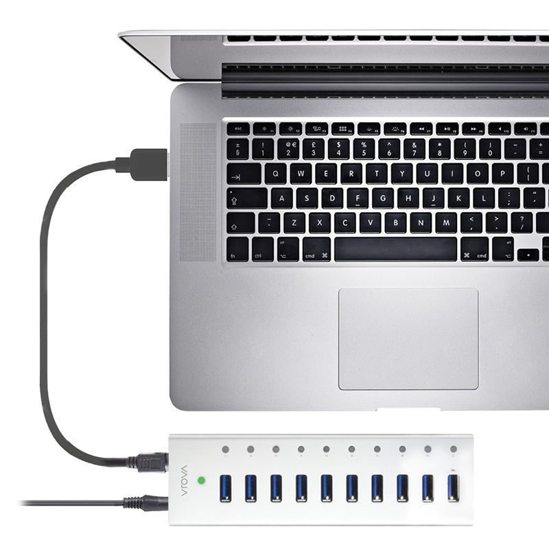 10 Port USB Hub with Charging - Aluminium Unibody with Power - Prime Series、mySite、fannypackpong