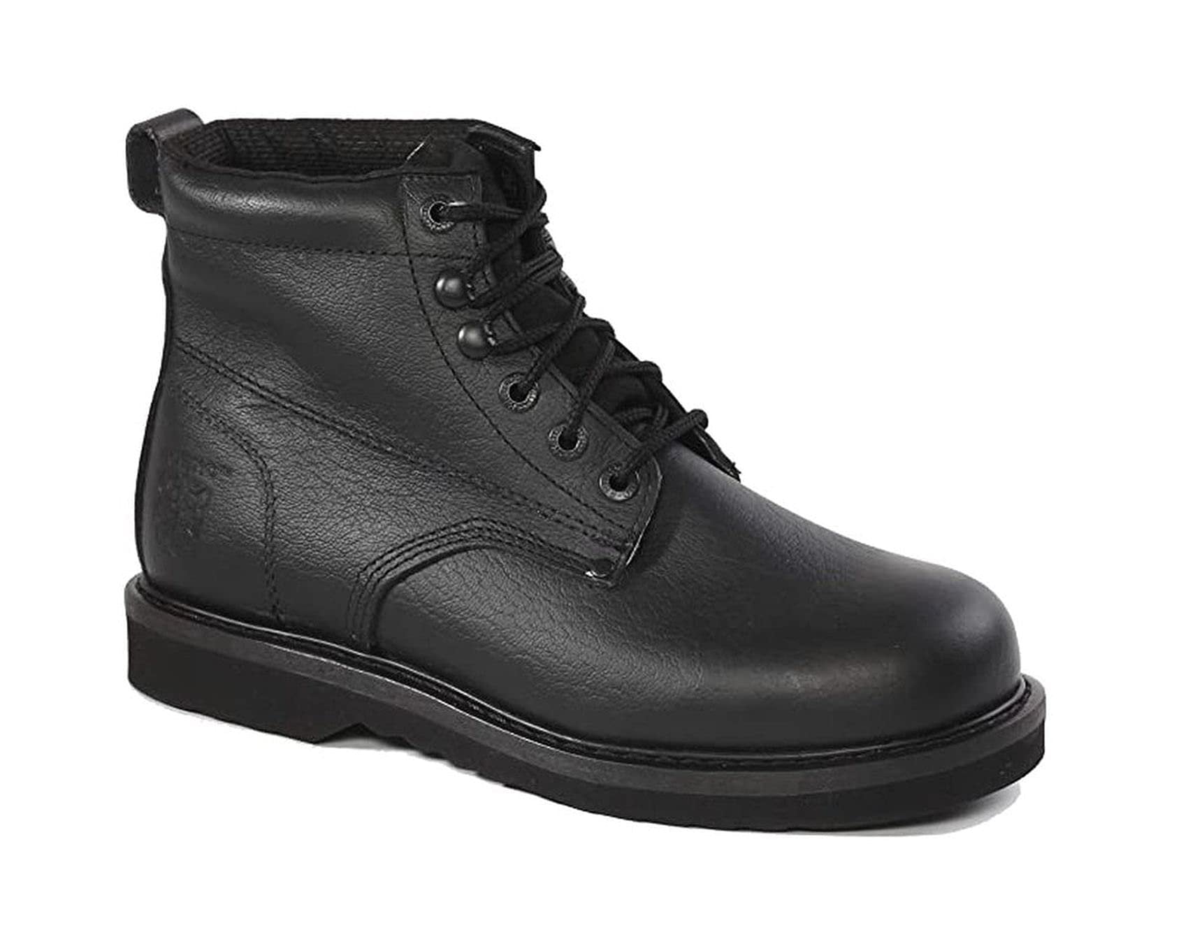  Rhino 61M21 6 inch Plain Toe Leather Work Boot - Black、mySite、preschool7hills