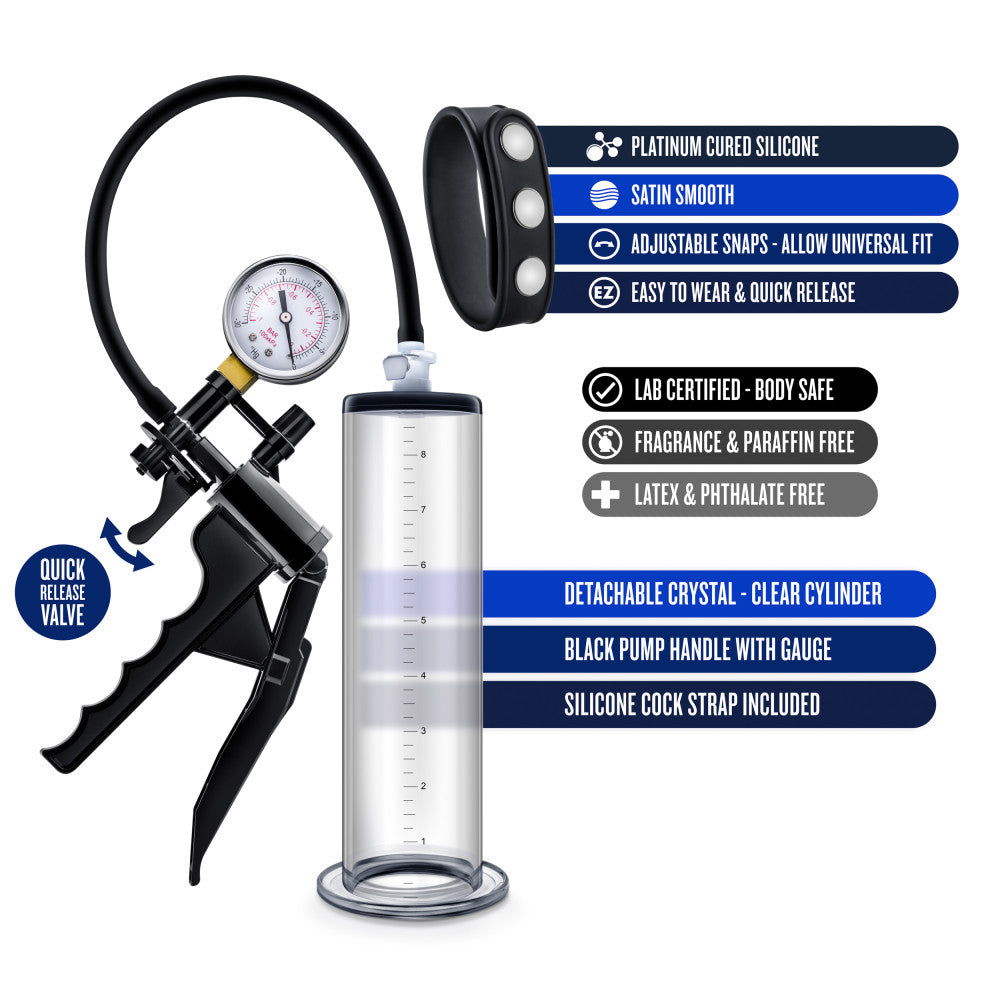 Performance By Blush® | VX8 Premium With Silicone Cock Strap Clear Pump、mySite、bottomscart