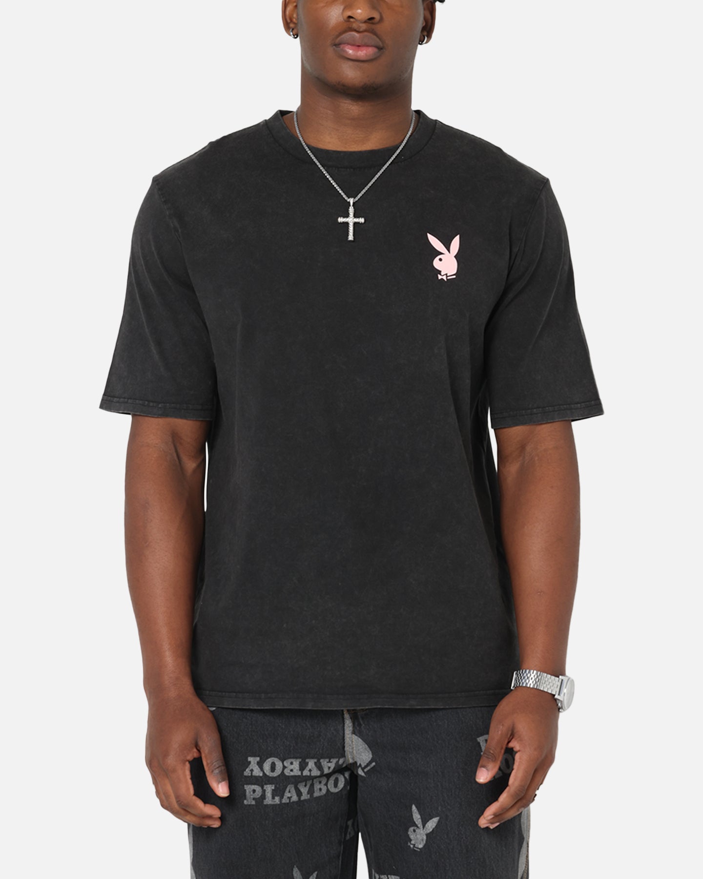 Playboy Stack Washed T-Shirt Washed Black、mySite、zt4zffjzw