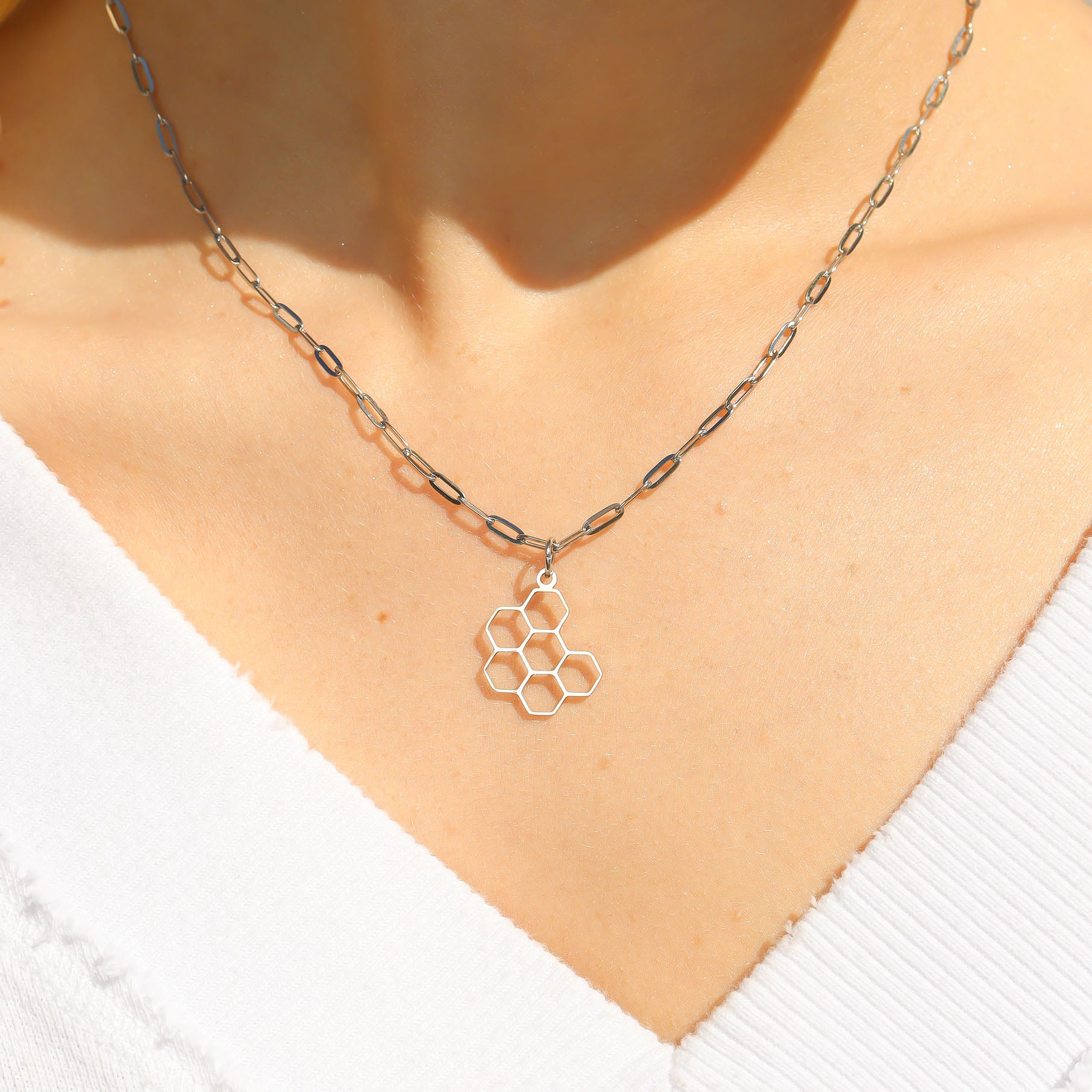 18K Gold PVD Stainless Steel Honeycomb Charm / PDL0197、mySite、dreamappss