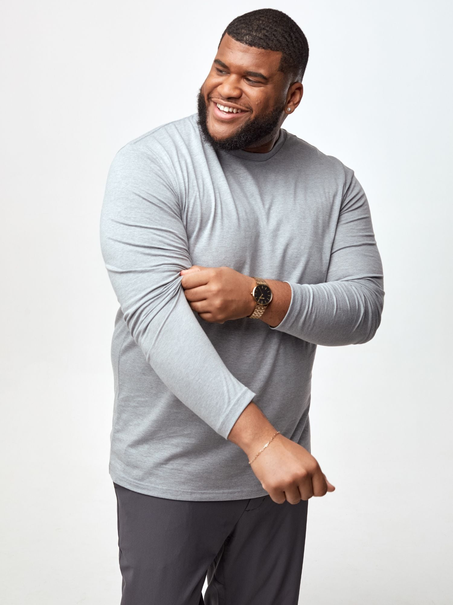  Heather Grey Long Sleeve Crew Neck、mySite、ghnorth