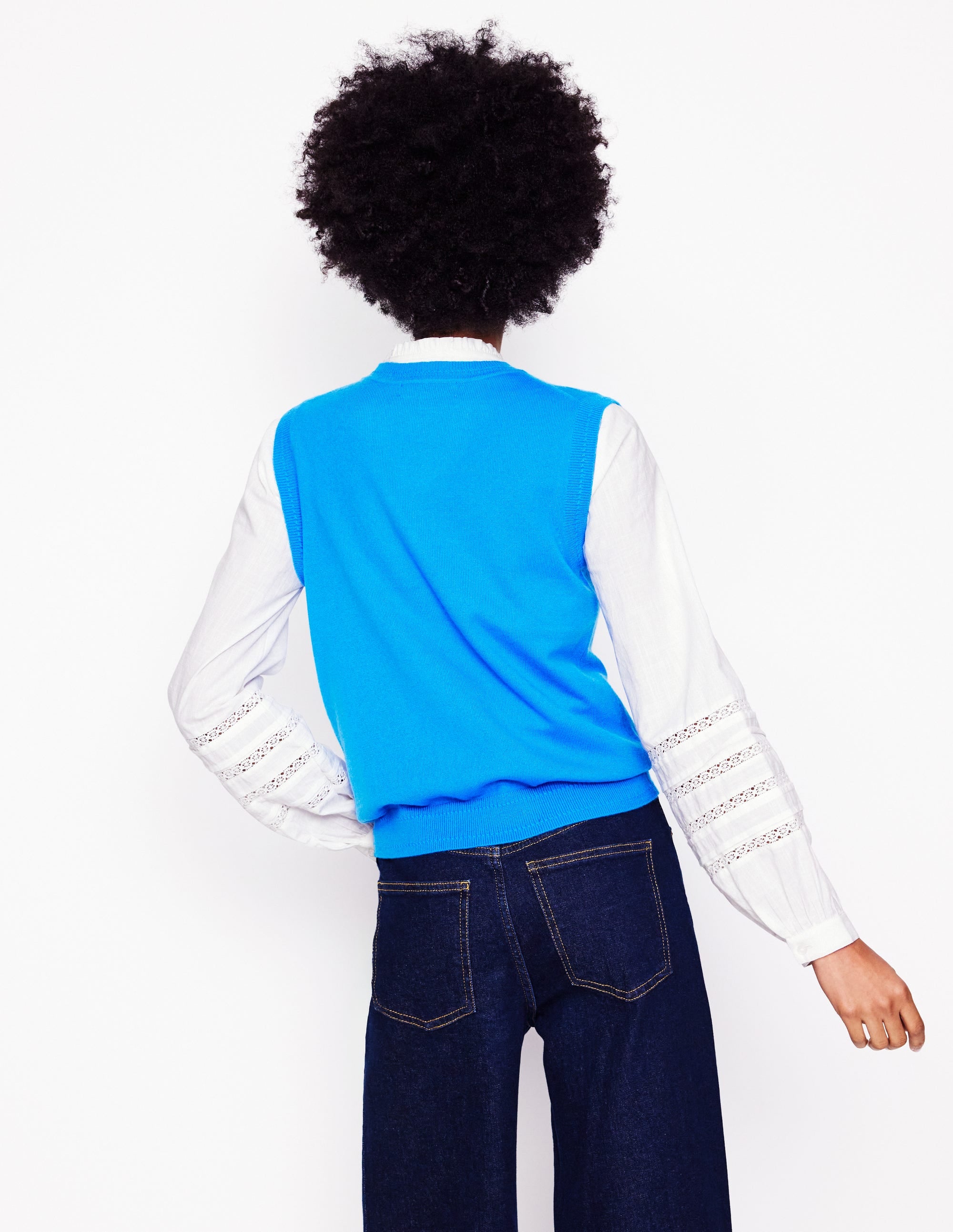  Eva Cashmere Vest-Cerulean Blue、mySite、ashleygrahame