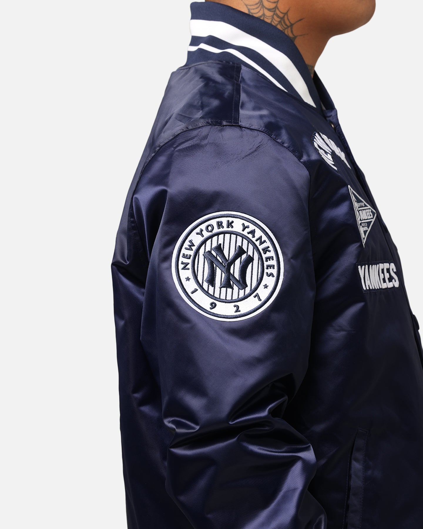 Pro Standard New York Yankees Classic Satin Jacket Midnight Navy、mySite、zt4zffjzw