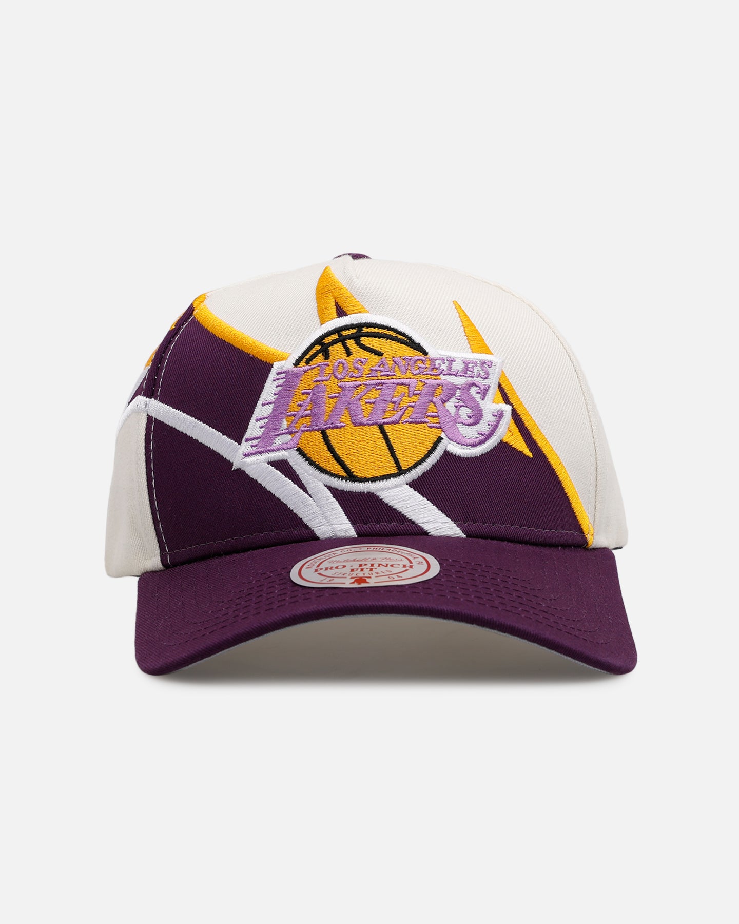 Mitchell & Ness Los Angeles Lakers 'Shark Tooth' Pro Pinch Snapback Cream/Purple、mySite、zt4zffjzw