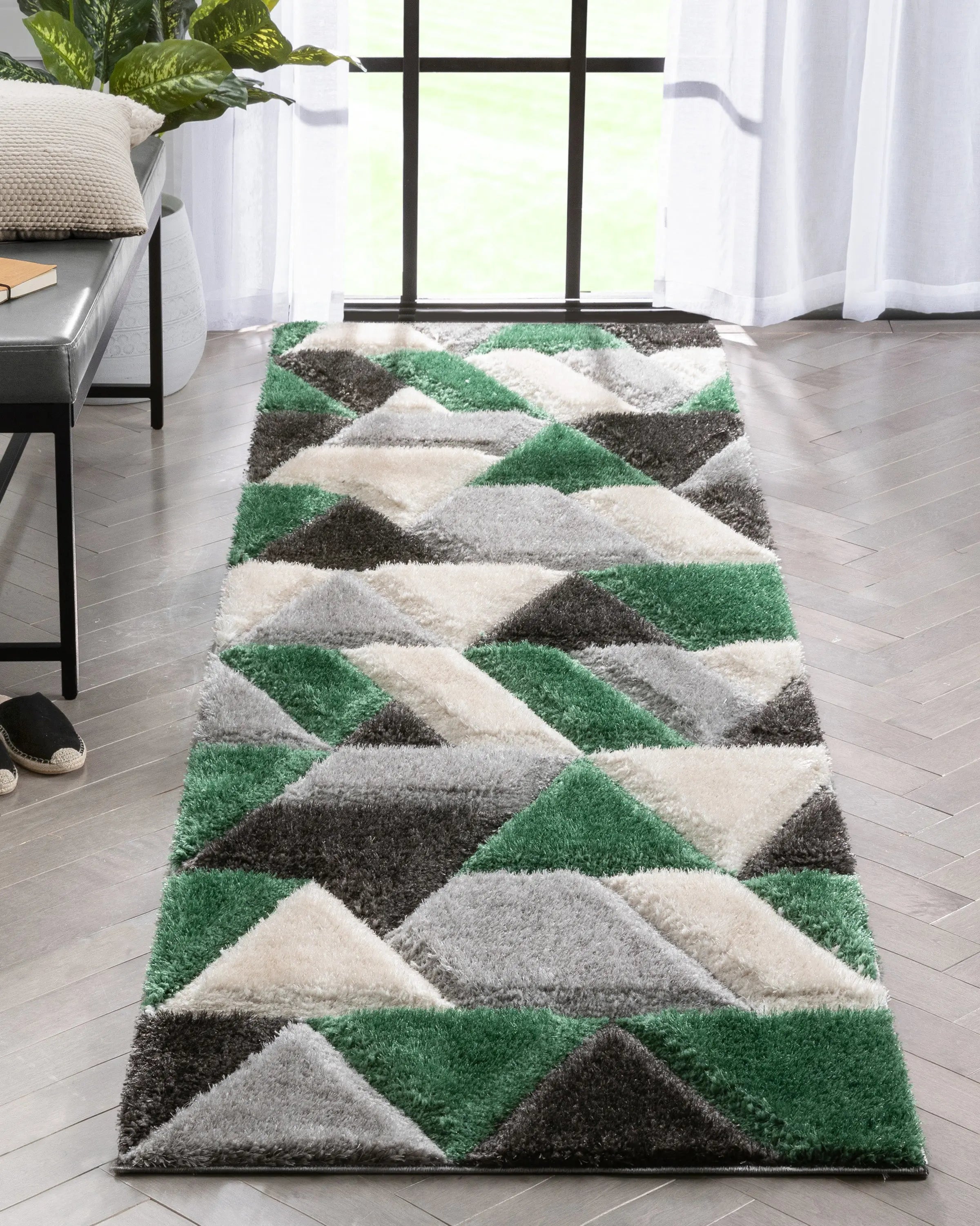 Holland Modern Geometric Green 3D Textured Thick & Soft Shag Rug、mySite、gigharbornorthrealestate