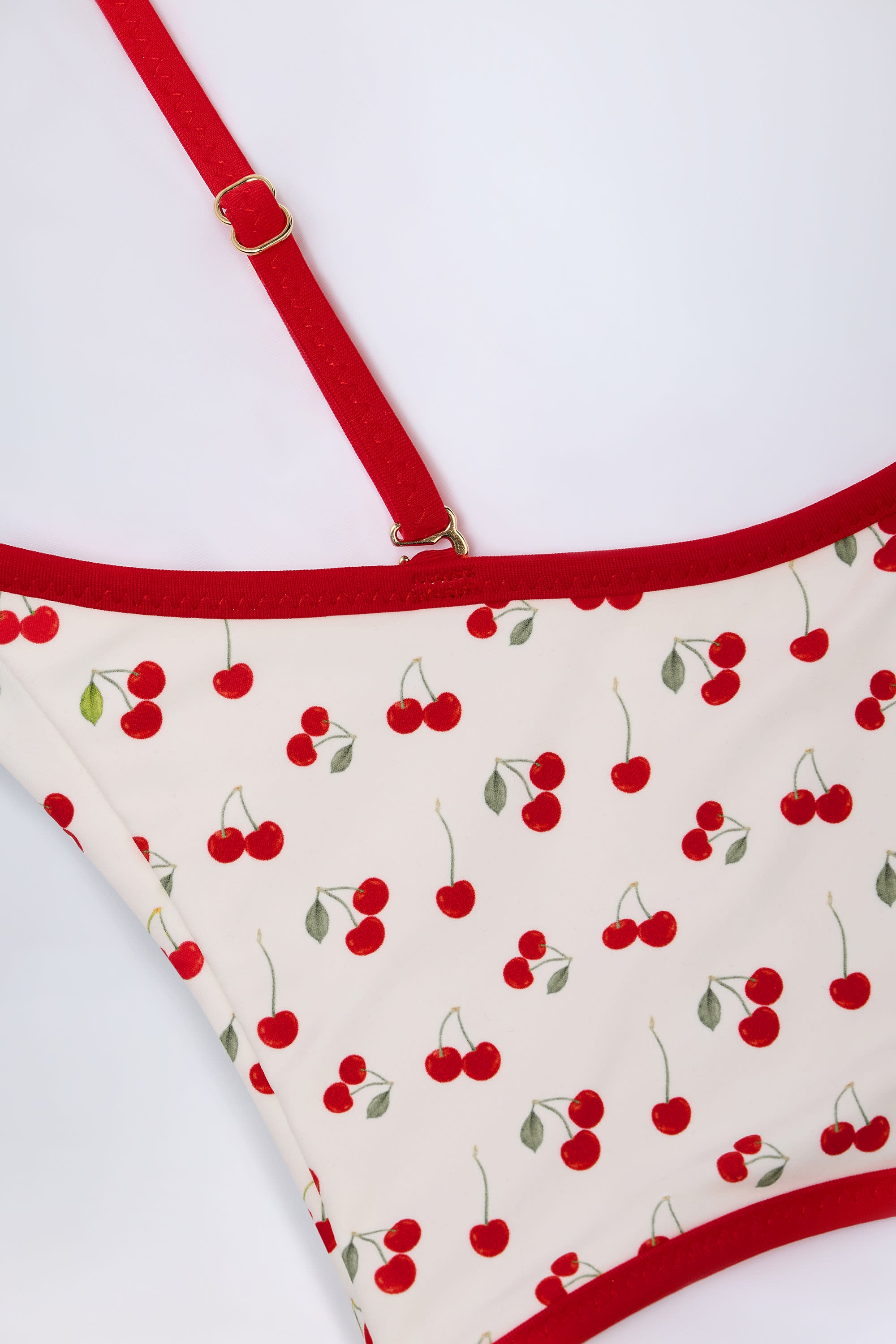  Charm-Detail Cross-Back Swimsuit in Cherry Print、mySite、sugarbowlscore