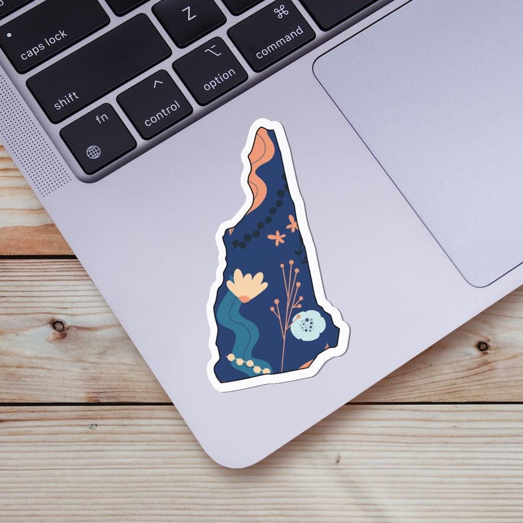  New Hampshire Blue Floral Abstract Sticker、mySite、ghnorth