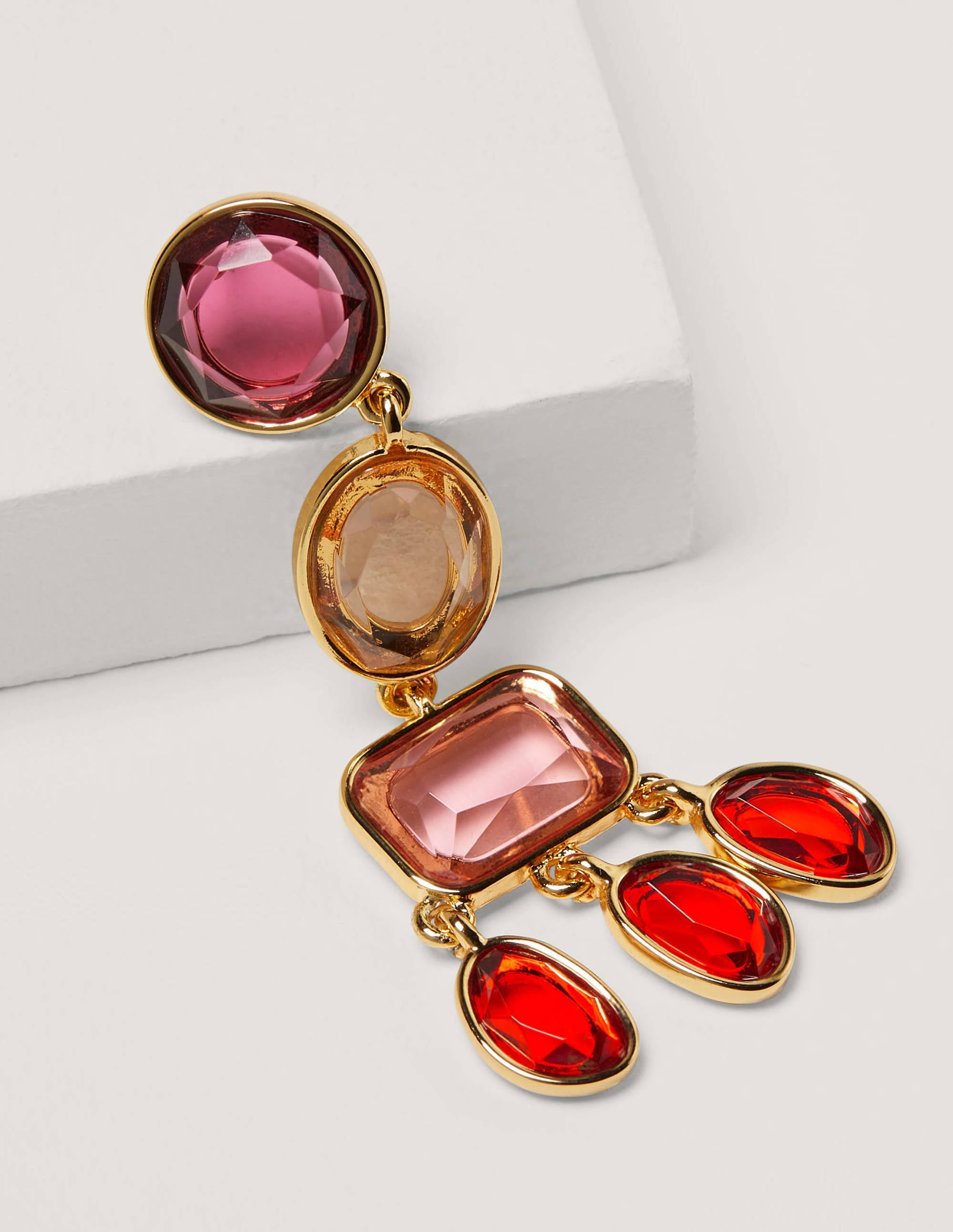  Jewelled Chandelier Earrings-Red Multi、mySite、ashleygrahame