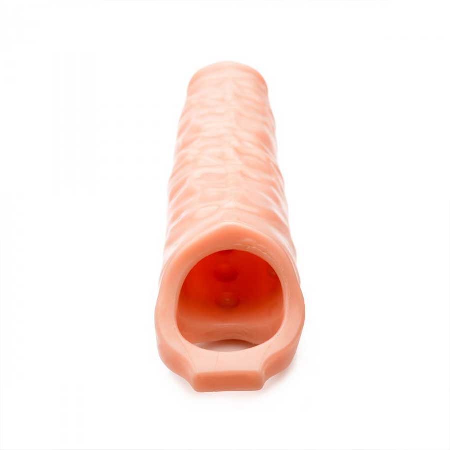 8.75 Inch Solid Tip Flesh Colored Penis Extender Sleeve by Size Matters、mySite、bottomscart