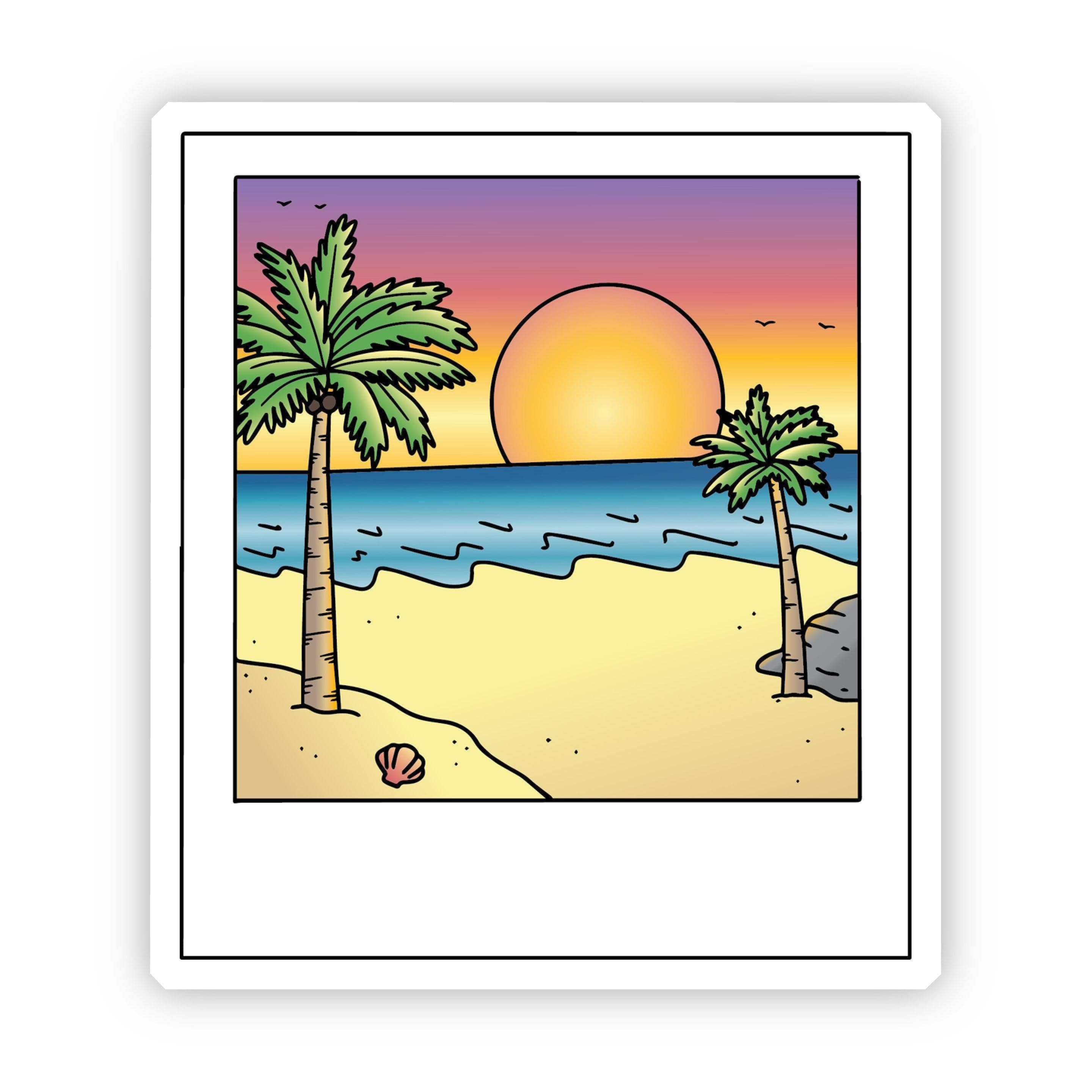  Sunset Picture Beach Aesthetic VSCO Sticker、mySite、elrpsem3k