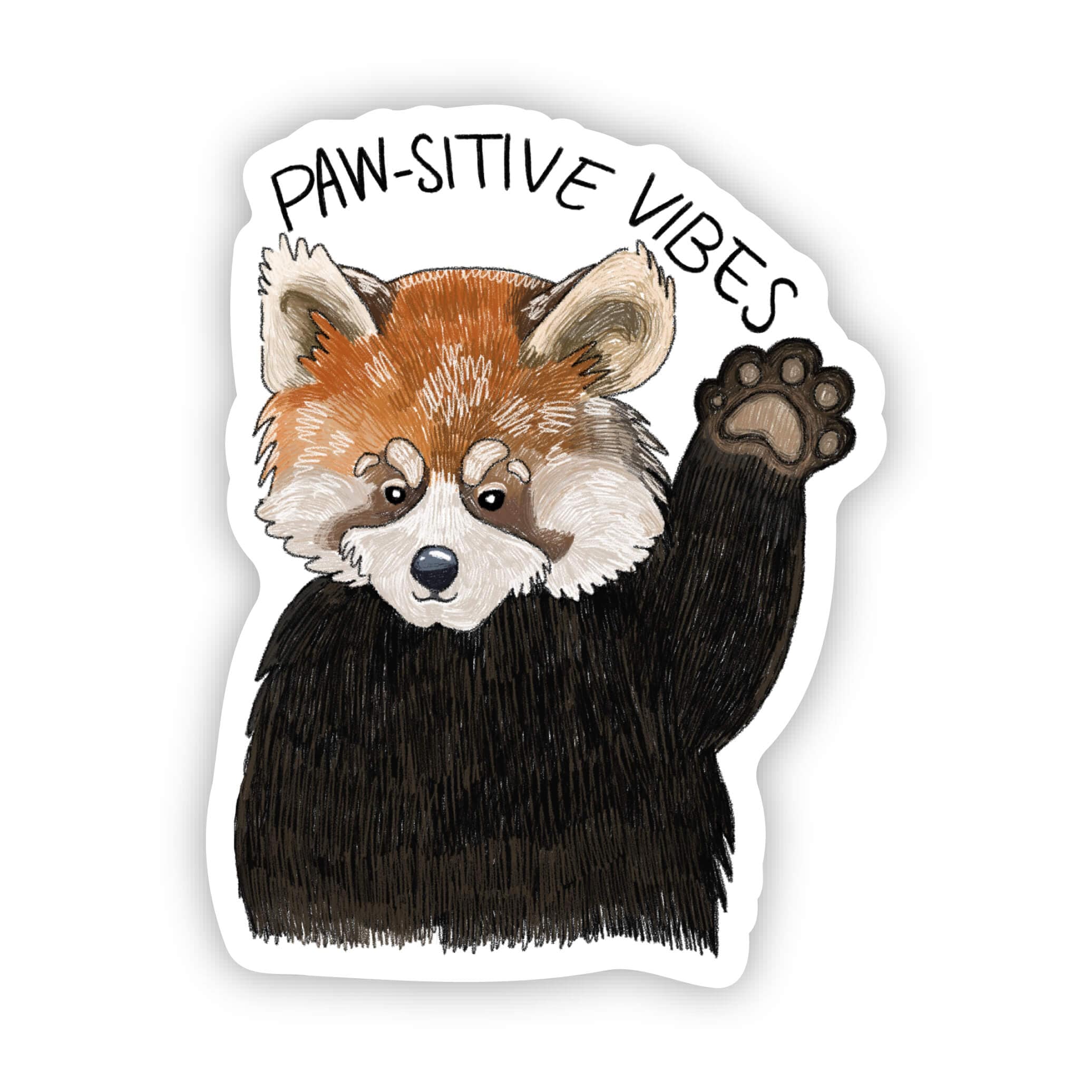  Paw-sitive Vibes Red Panda sticker、mySite、ghnorth