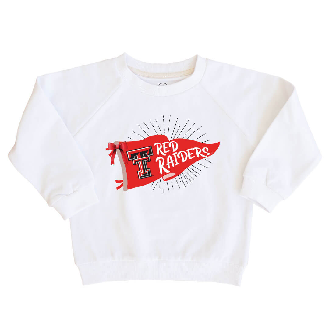  Texas Tech University | Footballs & Bows Kids Graphic Sweatshirts、mySite、layawaytickets