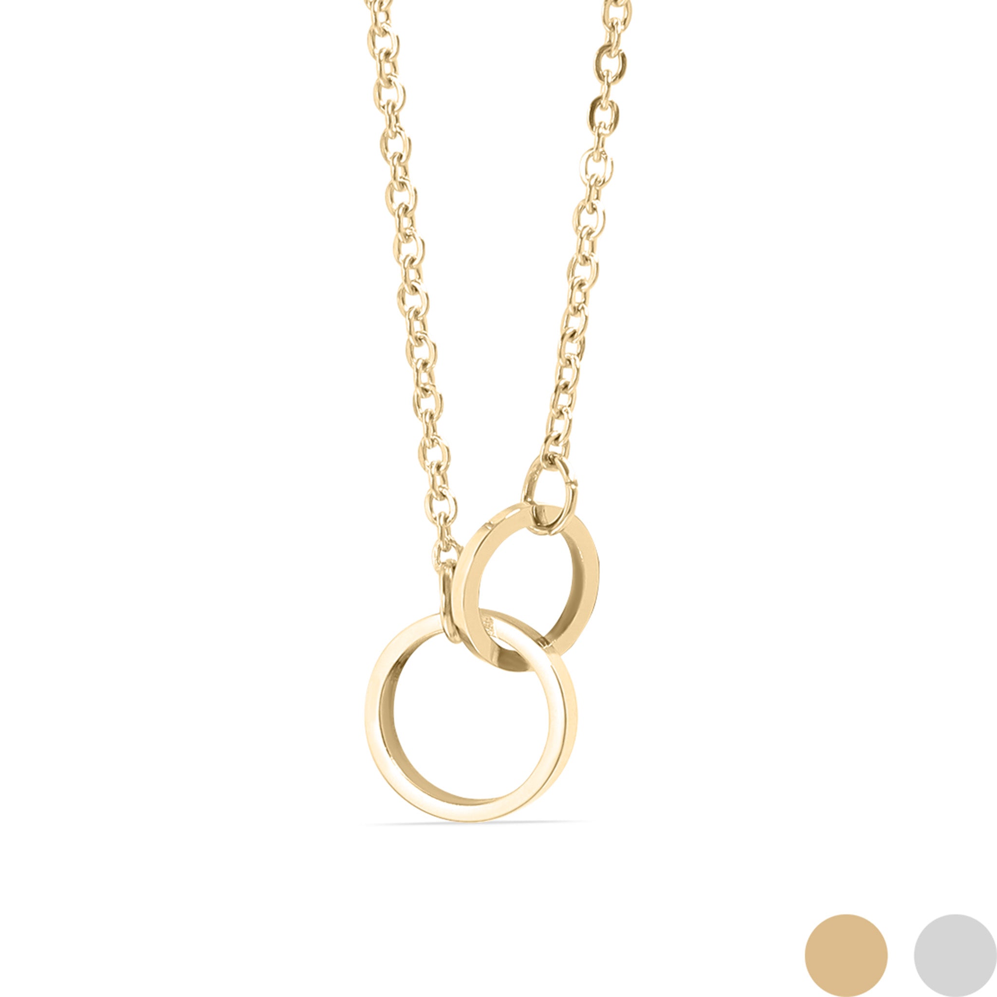 18K Gold PVD Stainless Steel Intertwined Rings Necklace / CHN0078、mySite、dreamappss