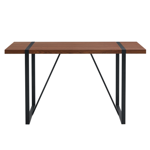 Rustic Industrial Rectangular Wood Dining Table For 4-6 Person, With 1.5" Thick Engineered Wood color Tabletop and Black Metal Legs,Desk For Kitchen Dining Living Room, 55.1" x 31.4"x 29.9"1529W115172、、casual