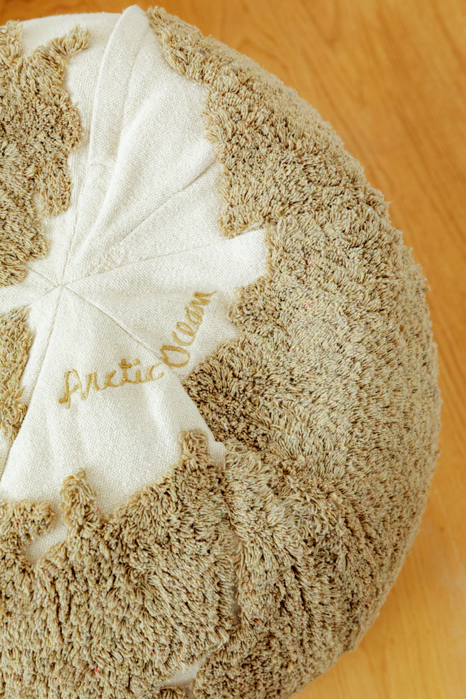 Pouf World Map Rugcycled、mySite、gigharbornorthrealestate