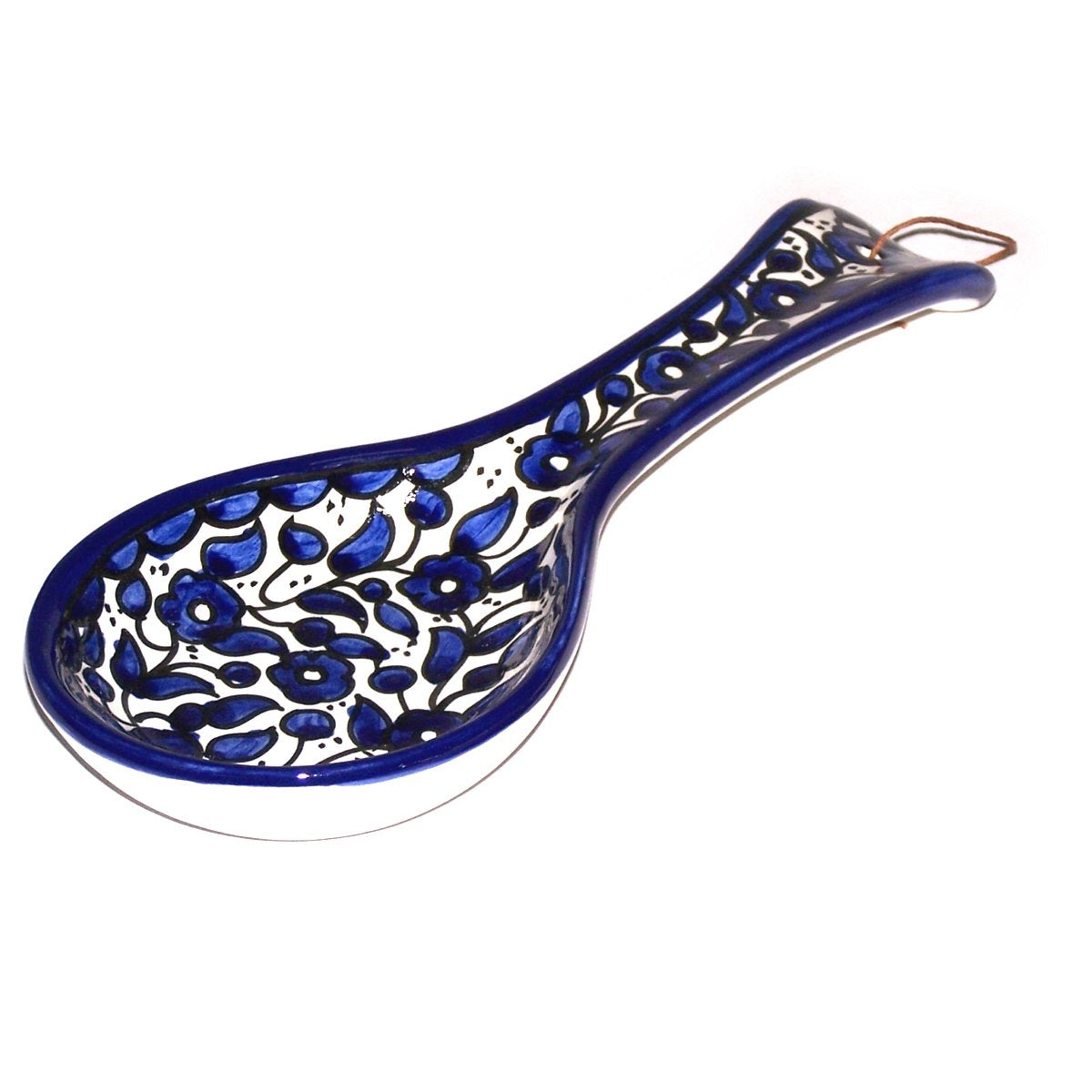 Armenian hand painted cooking Spoon Rest/Ladle Holder - Large with deep Round Cup part - Asfour Outlet Trademark、mySite、topwebapps