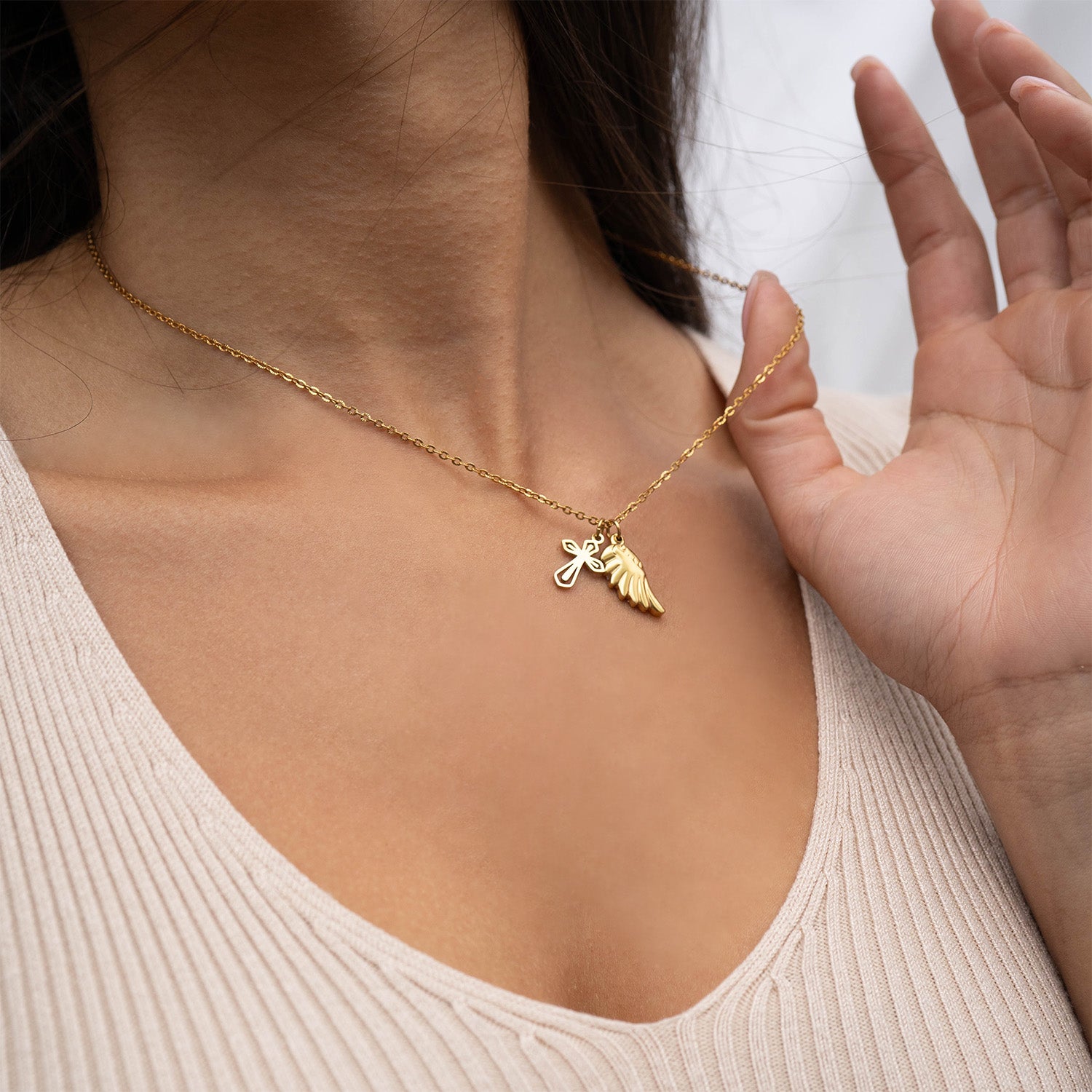 18K Gold PVD Stainless Steel Faith & Love Charm Set / BND0075、mySite、dreamappss