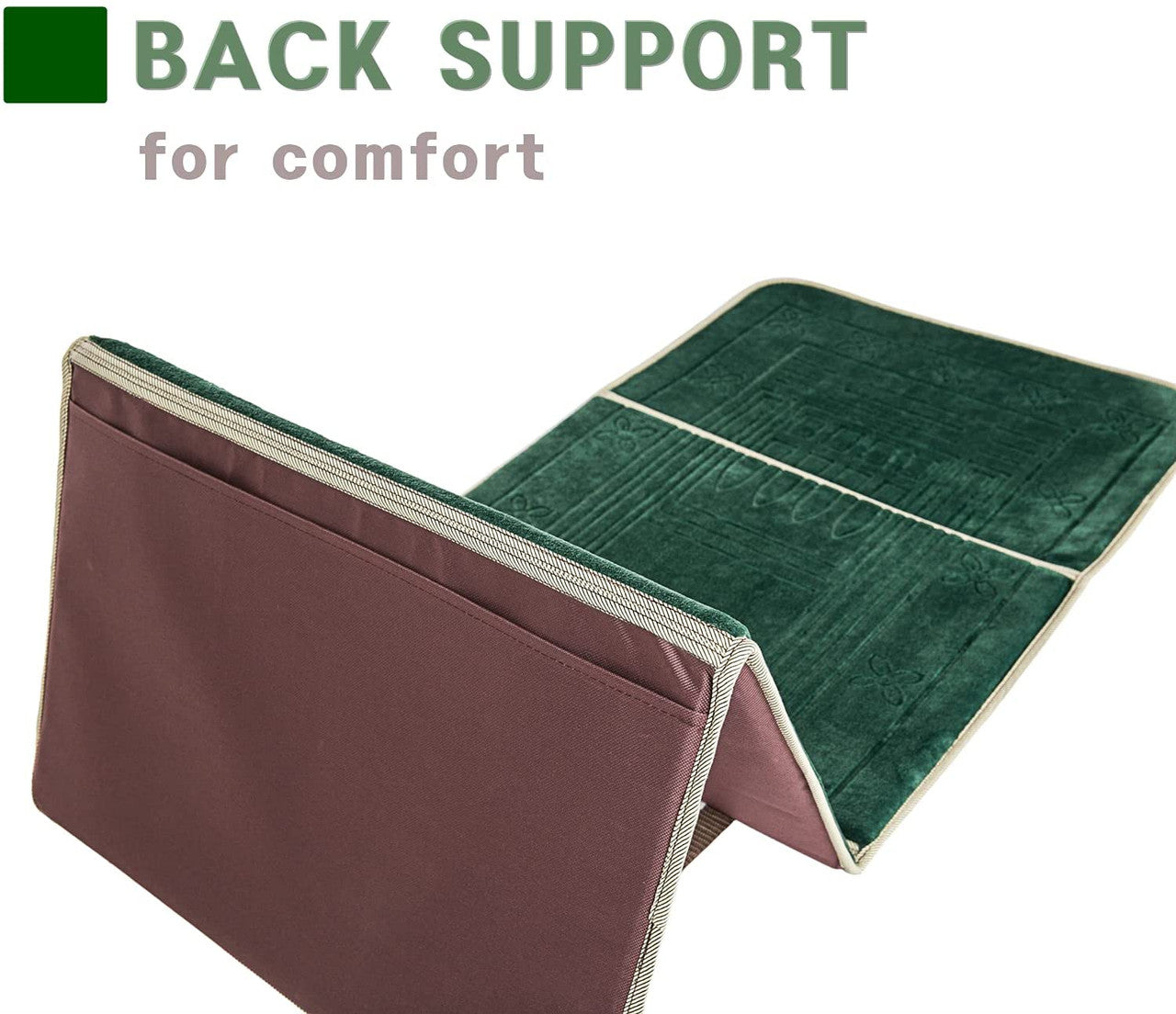 Foldable Prayer Rug with Back Rest (Green)、mySite、topwebapps