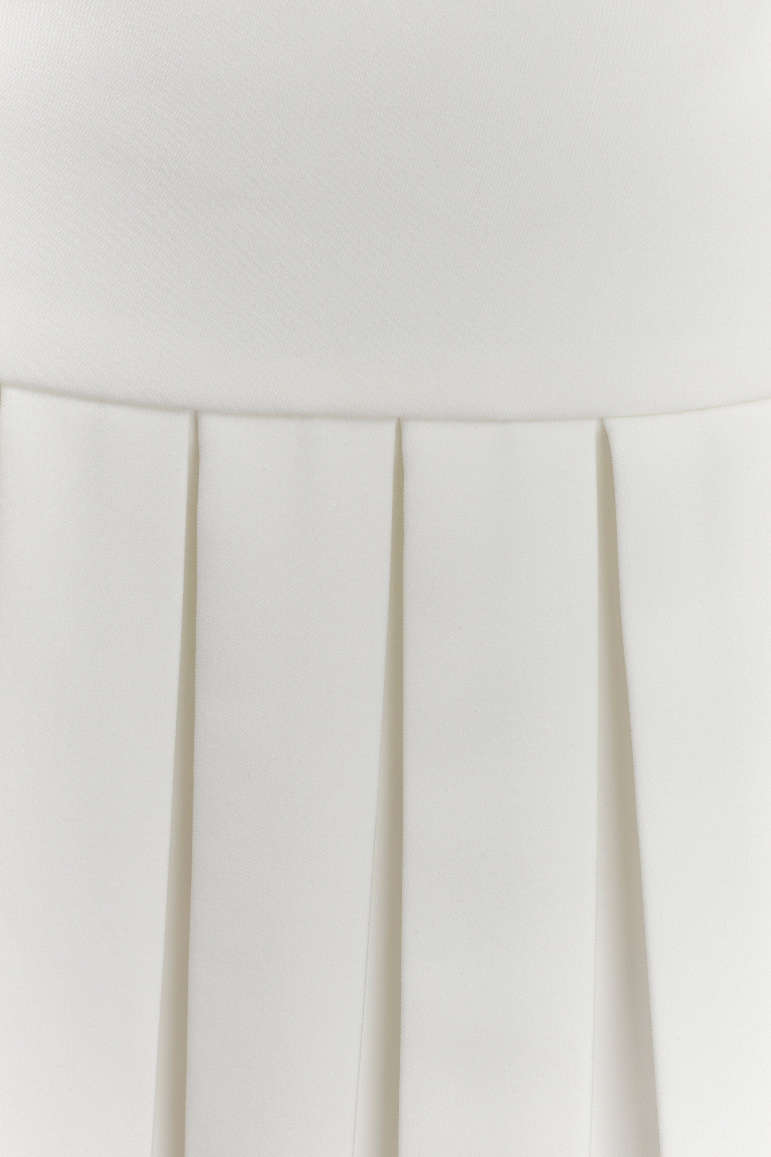 Naya Pleated Mini Dress With Ties - White、mySite、solidvoid