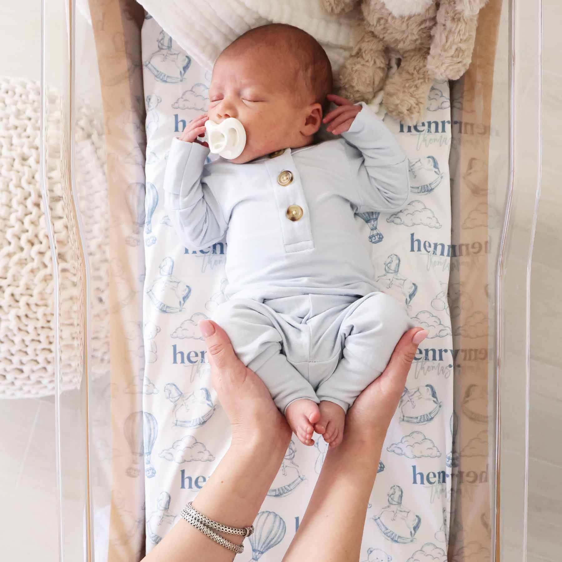  Up In The Clouds Personalized Swaddle Blanket、mySite、layawaytickets