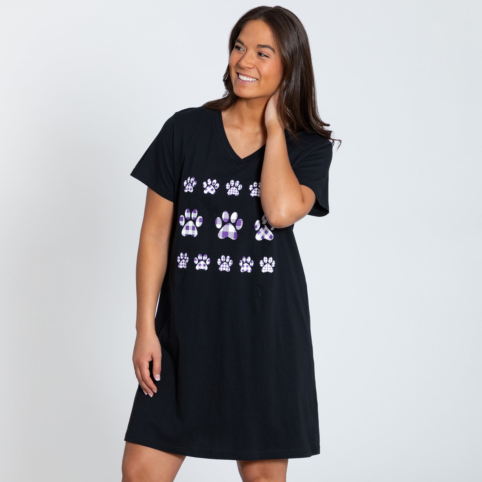 Gingham Paw V-Neck Nightgown、mySite、camillekostekn