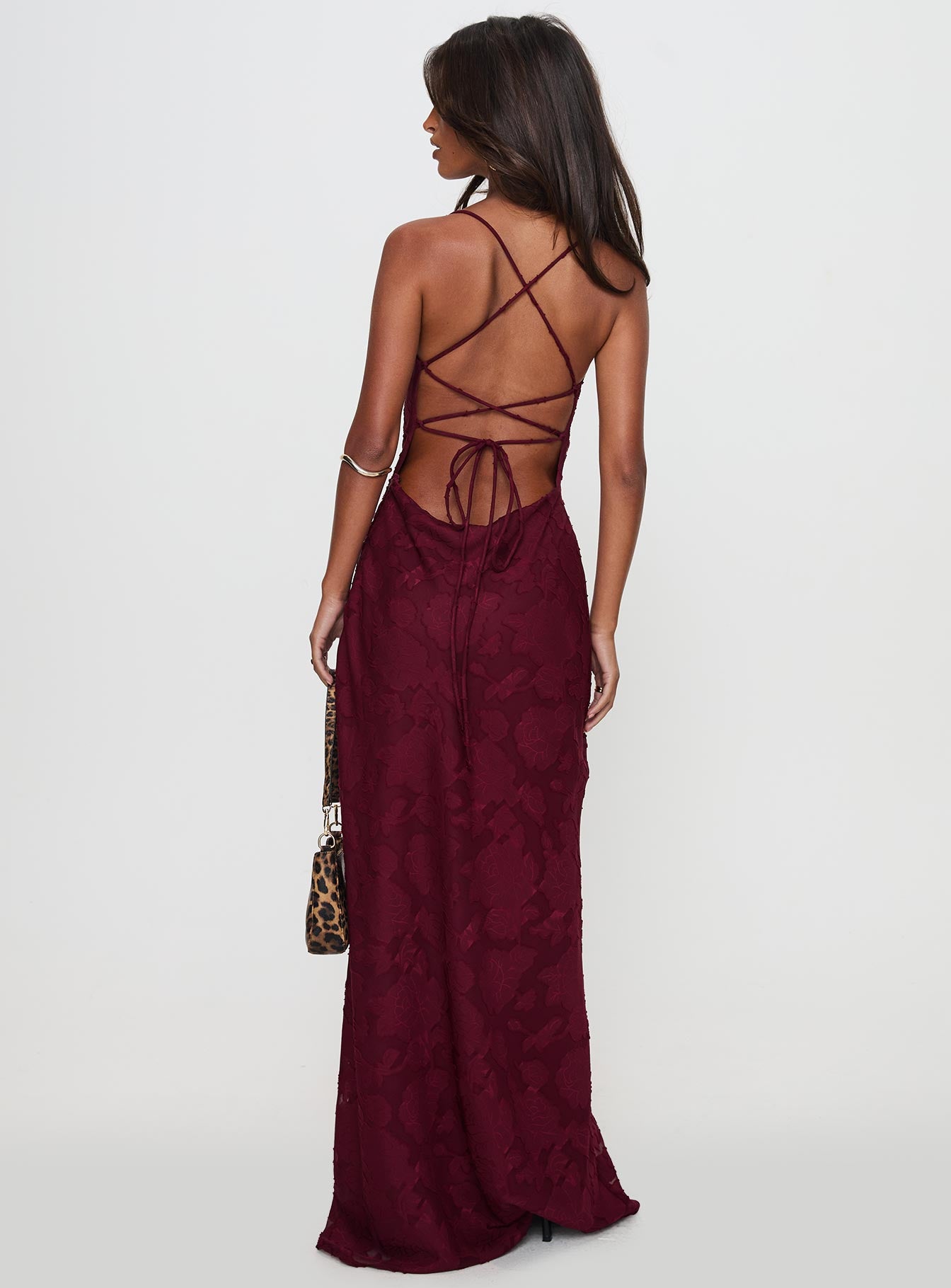 Celena Maxi Dress Burgundy Burnout、mySite、solidvoid