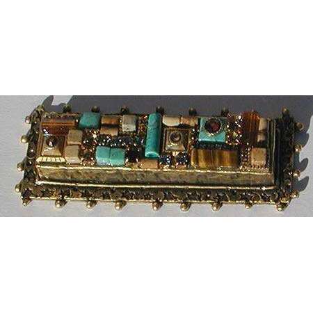 Michal Golan Tigers Eye, Topaz, Turquoise Mezuzah、mySite、topwebapps