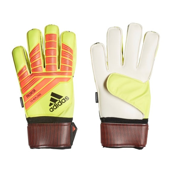 adidas Men's Predator Fingersave Replique Goalkeeper Gloves Solar Yellow/Solar Red/Black、mySite、bottomscart