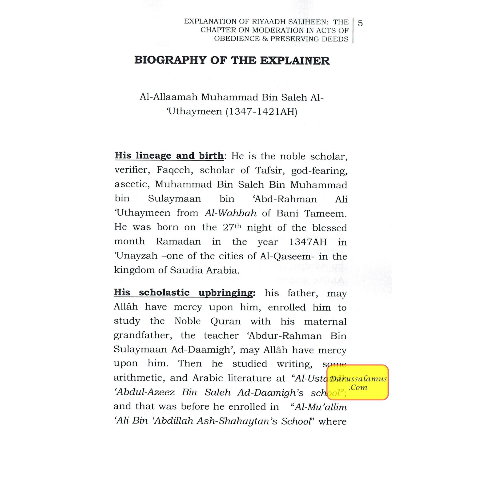 Explantion Of Riyaad Saliheen, The Chapter On Moderation In Acts Of Obedience & Preserving Deeds By Shaykh Muhammad bin Saleh al Uthaymeen、mySite、topwebapps