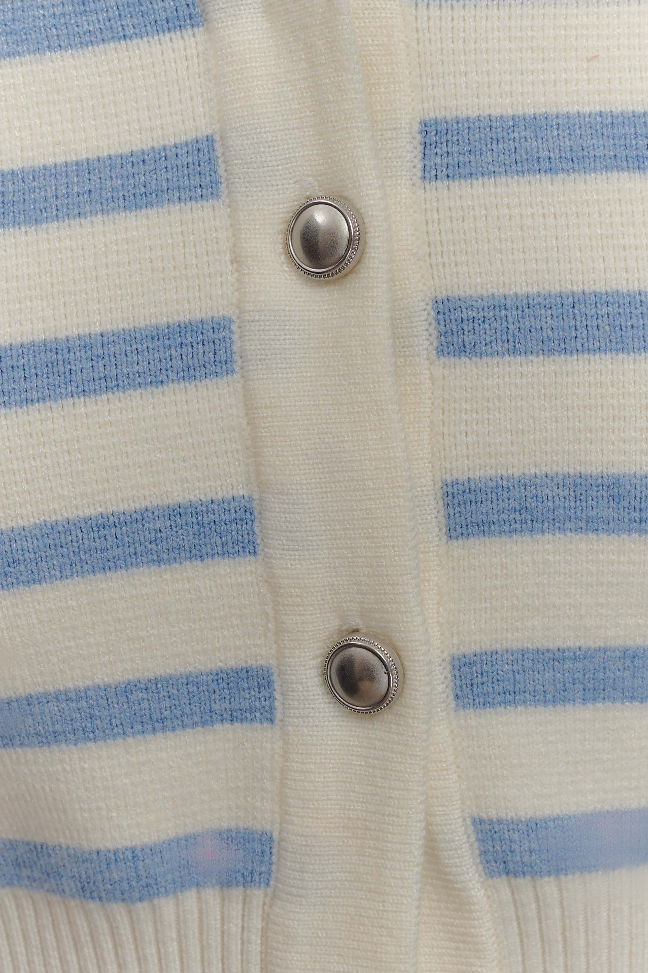 Tanner Striped Knit Cardigan - Light Blue/White、mySite、solidvoid