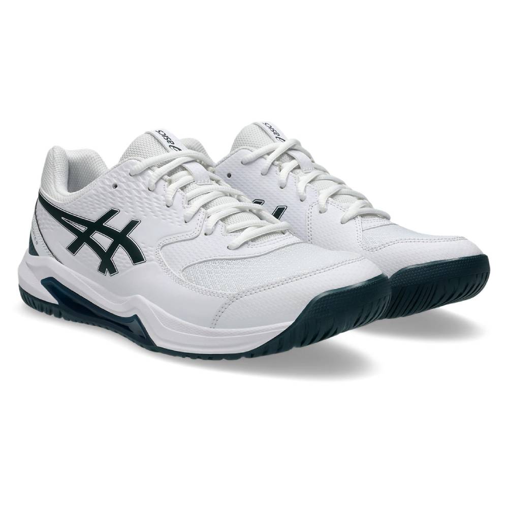 Asics Gel Dedicate 8 Men's Tennis Shoe (White/Saxon Green)