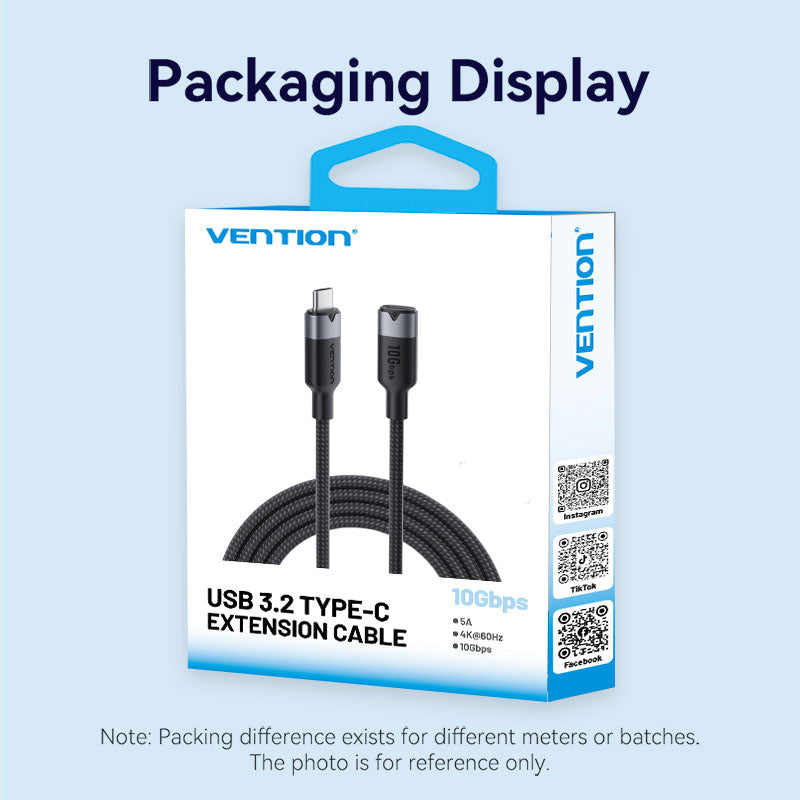 Vention USB 3.2 Gen2 C Male to C Female 10Gbps Extension Cable Aluminum Alloy Type、mySite、fannypackpong