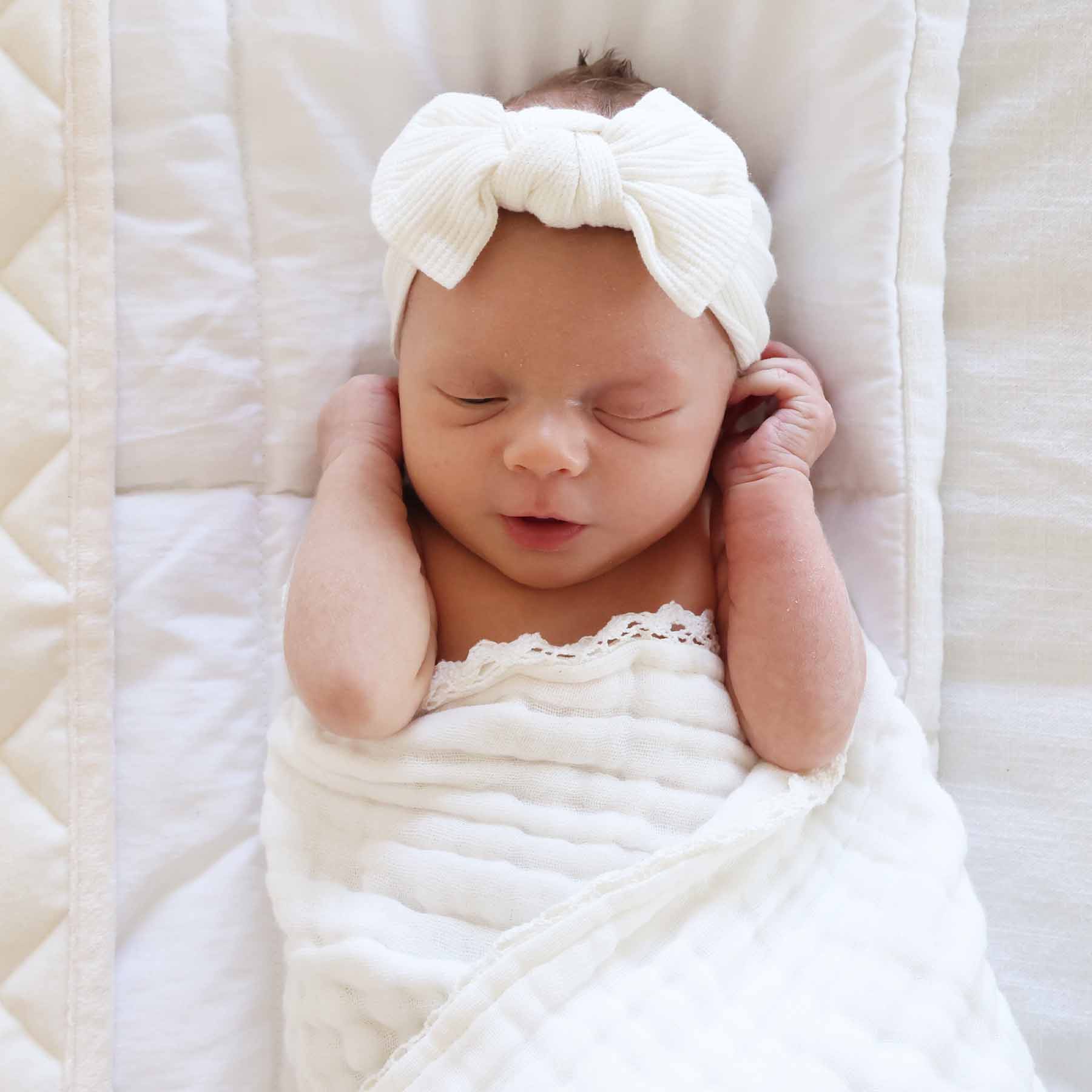  Gardenia Bamboo Waffle Knit Large Bow Headwrap、mySite、layawaytickets