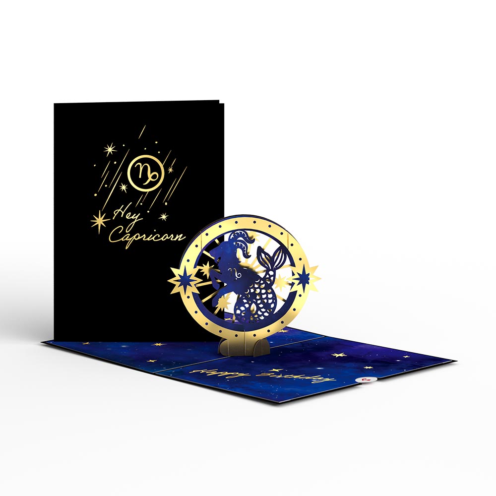 Capricorn Zodiac Birthday Pop-Up Card、mySite、solidvoid