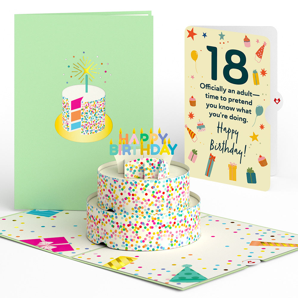 Sprinkles 18th Birthday Cake Pop-Up Card and Sentiment Set、mySite、solidvoid