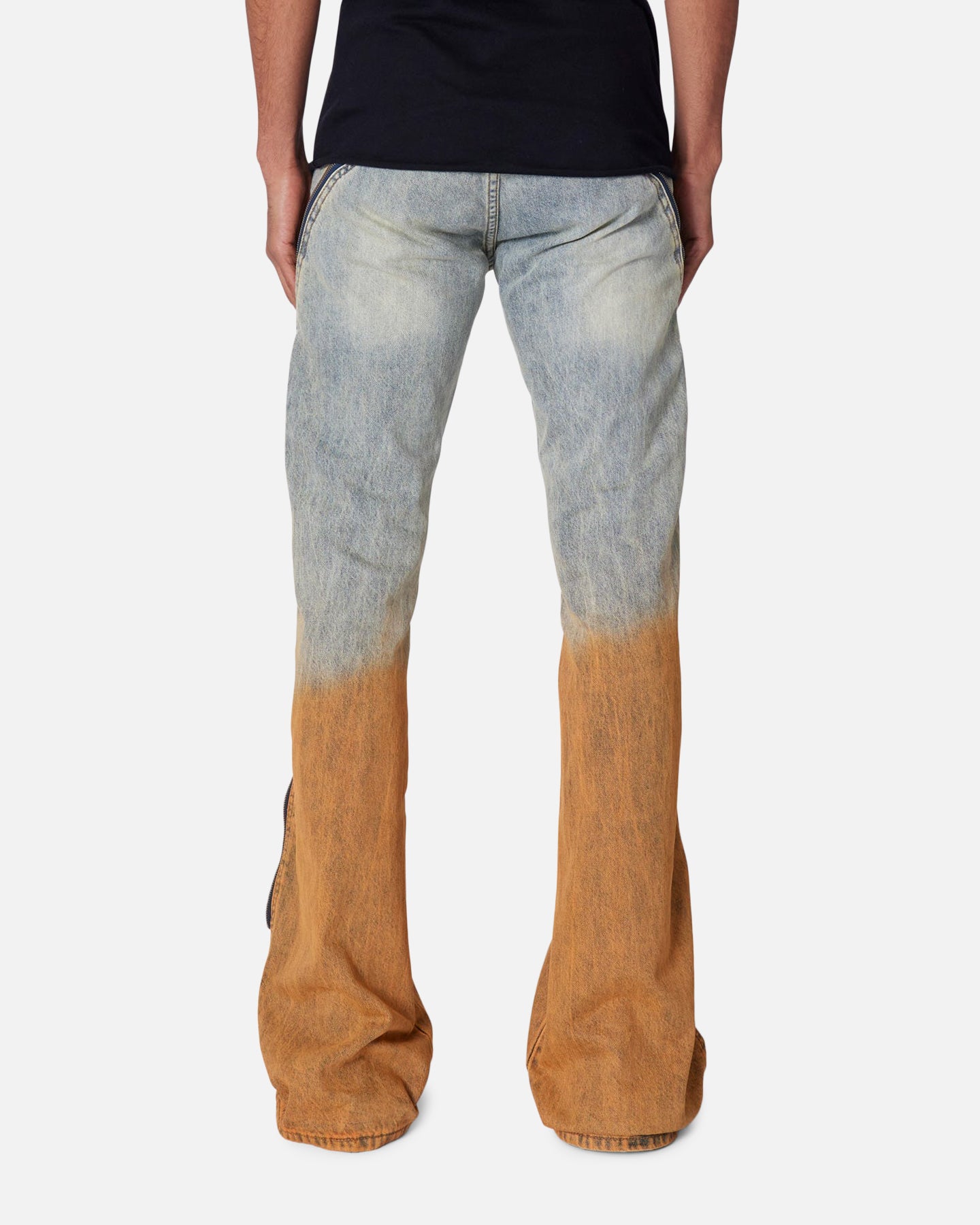 MNML D519 Zipper Flare Denim Jeans Light Blue、mySite、zt4zffjzw