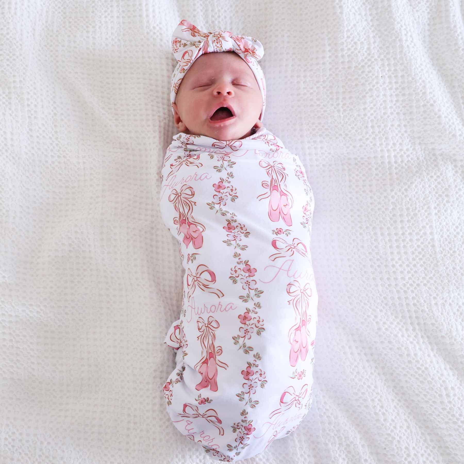  Ballet Blossoms Personalized Swaddle Blanket、mySite、layawaytickets