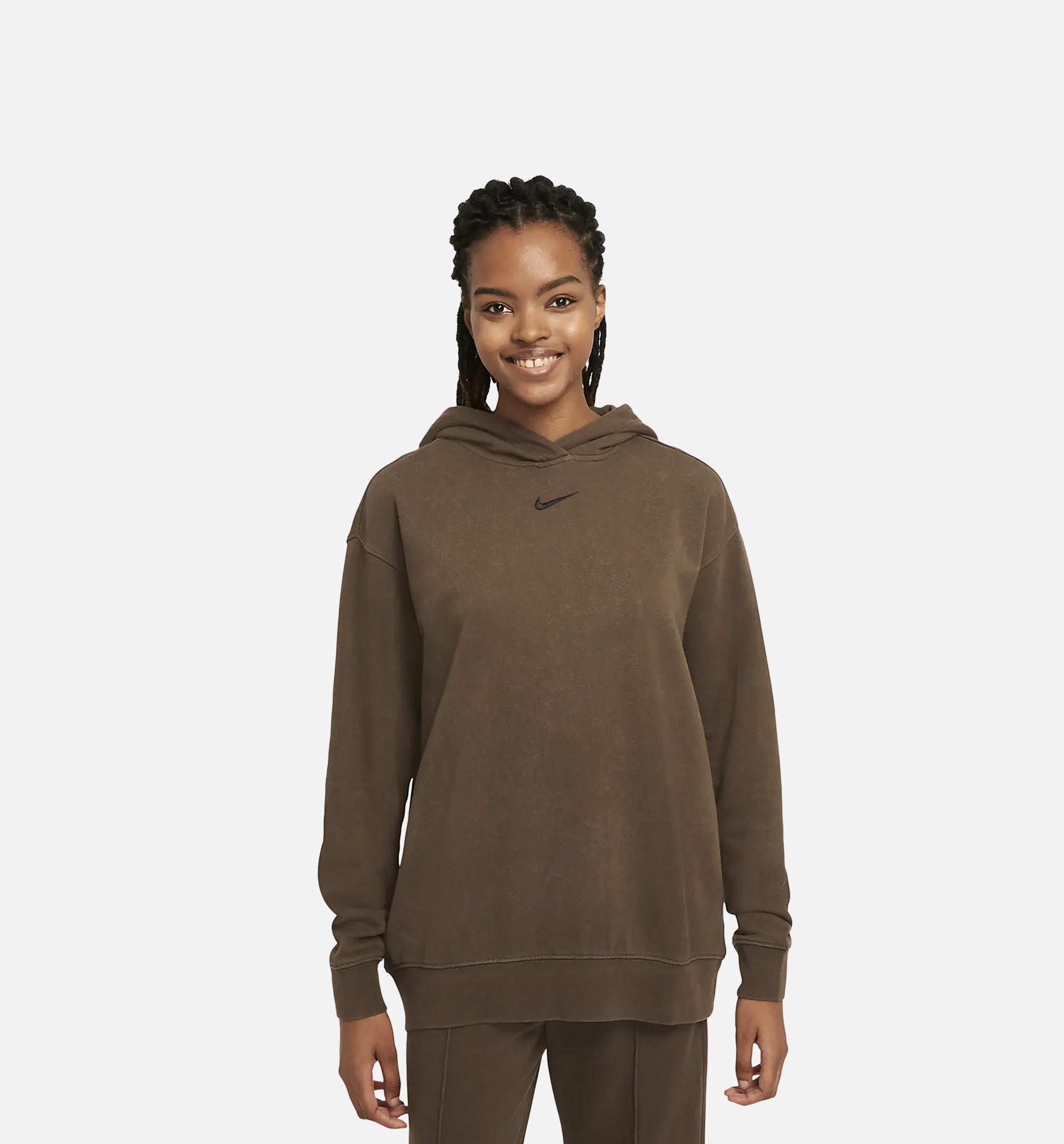 Sportswear Essential Washed Fleece Hoodie Womens Hoodie - Ironstone/Black、mySite、dreamappss