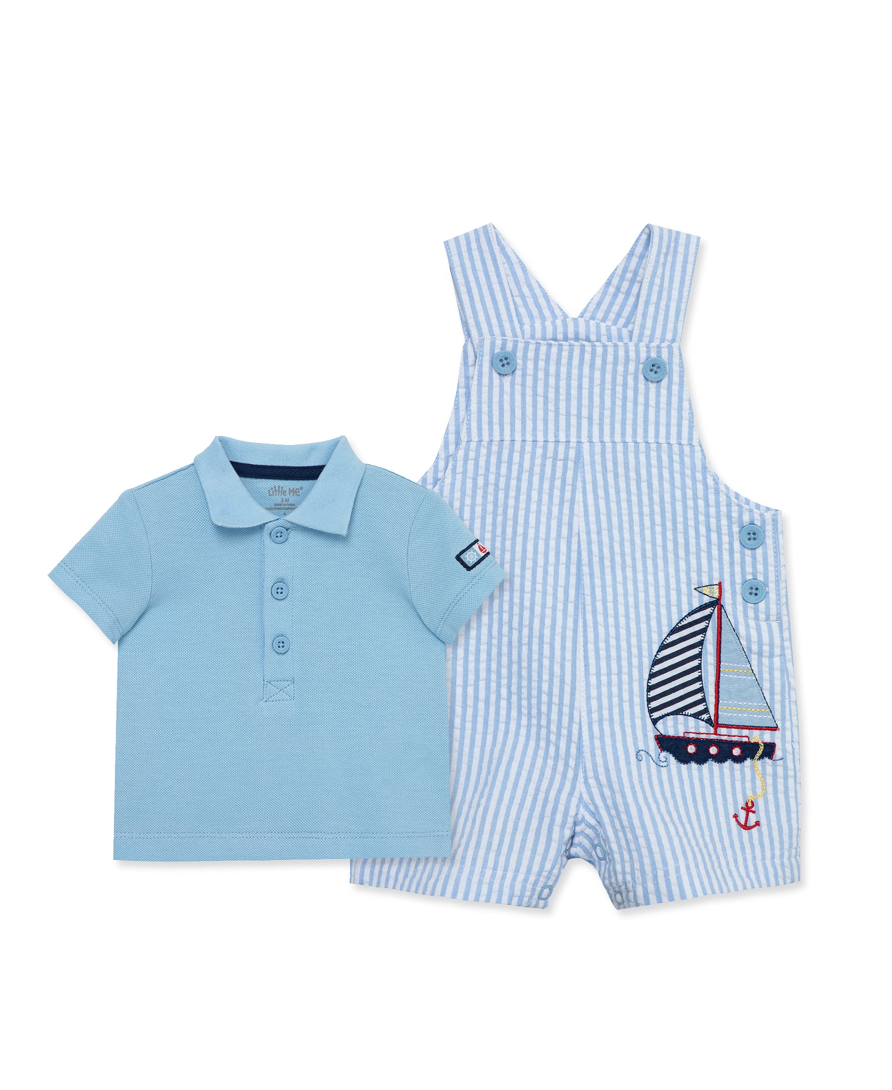  Sailboat Woven Shortall Set (12M-24M)、mySite、layawaytickets
