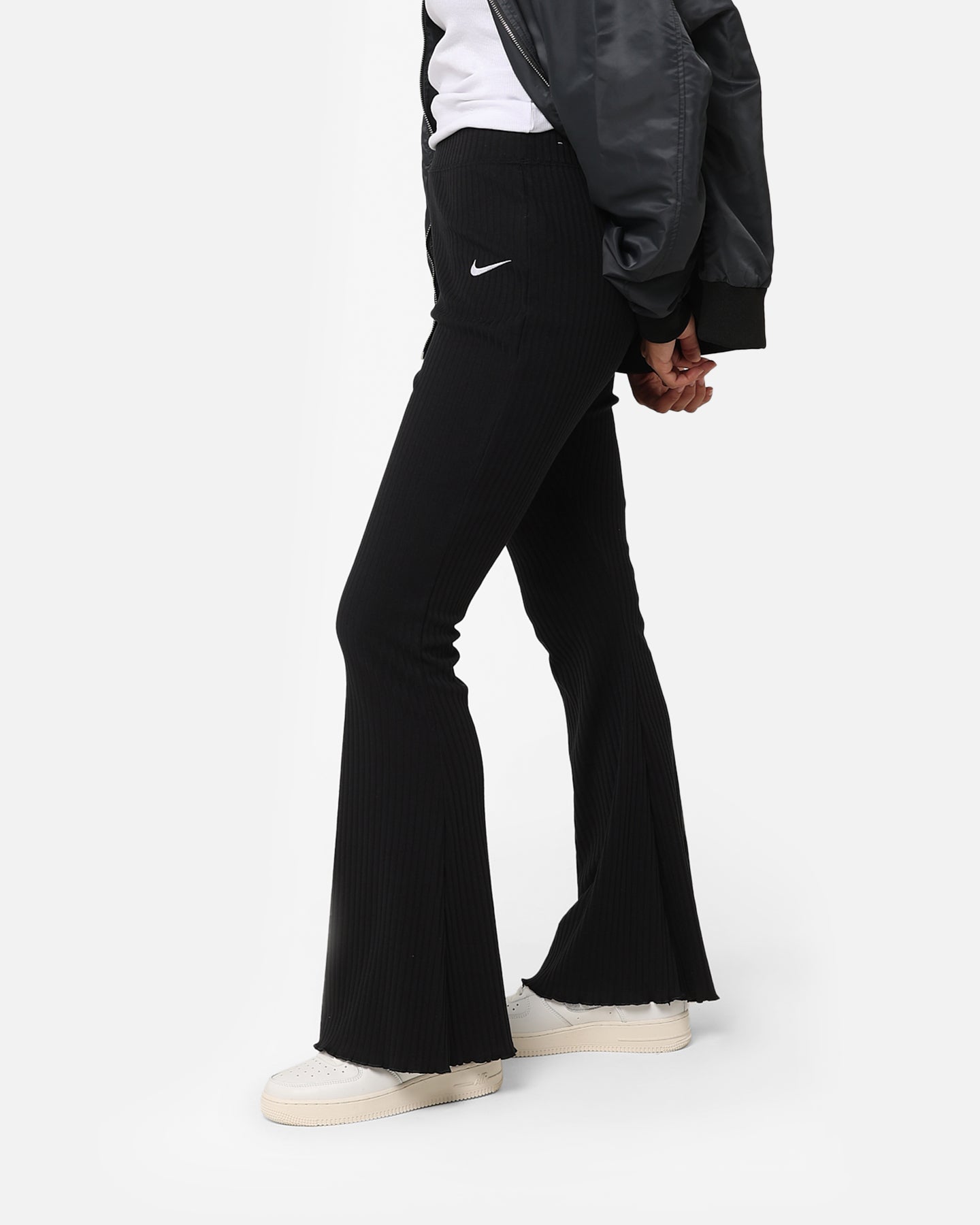 Nike Women's Sportswear Ribbed Jersey Pants Black/White、mySite、zt4zffjzw