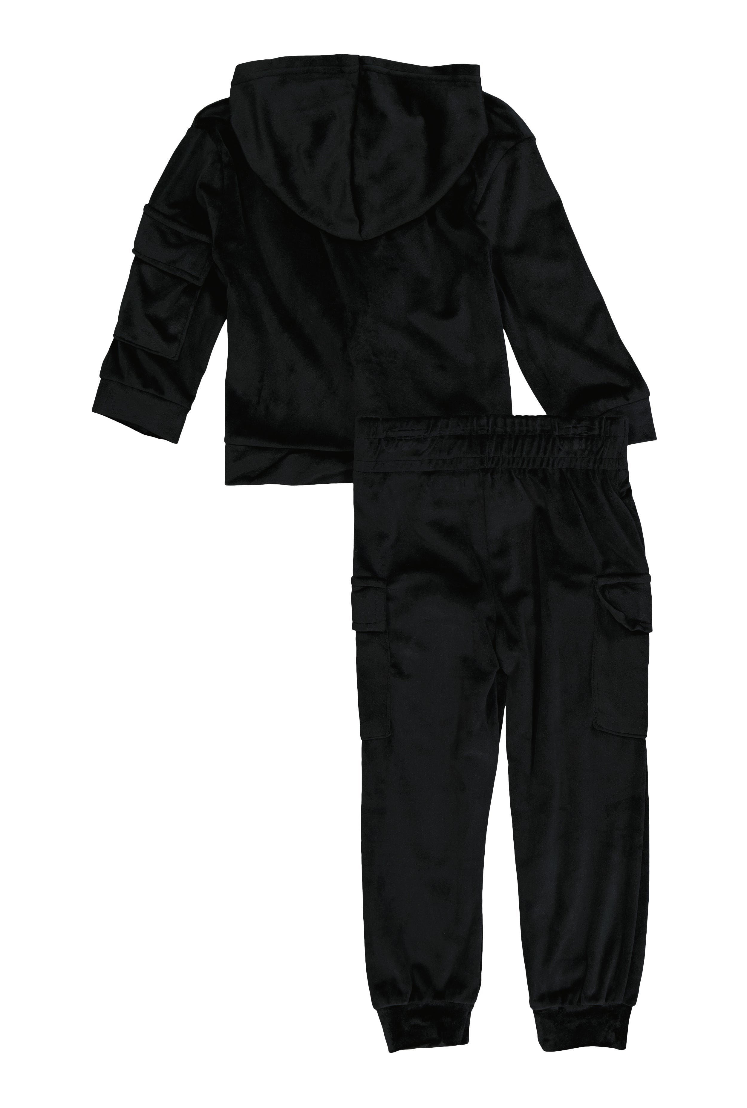 Toddler Girls Velour B Initial Chenille Patch Hoodie and Joggers、mySite、camillekostekn