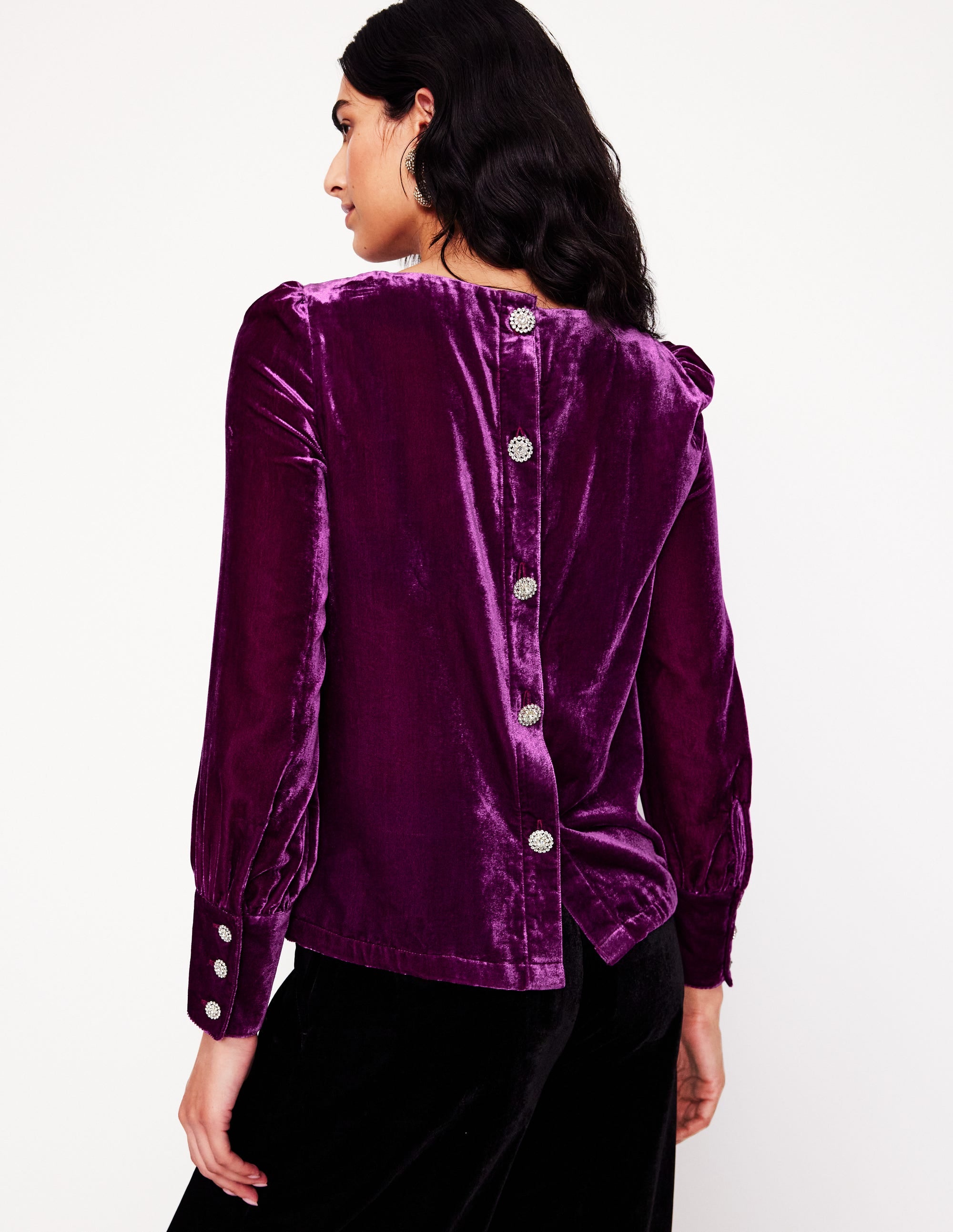  Button Back Velvet Top-Regal Purple、mySite、ashleygrahame