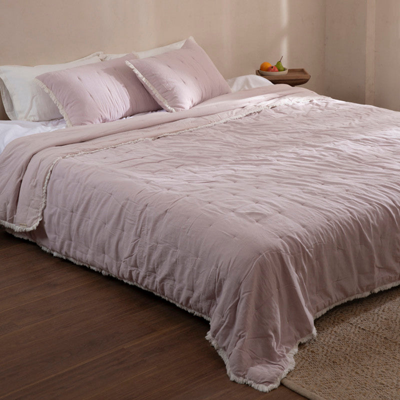 Cotton Bedspread with Pillow Covers | Lavender | Set of 3、mySite、camillekostekn