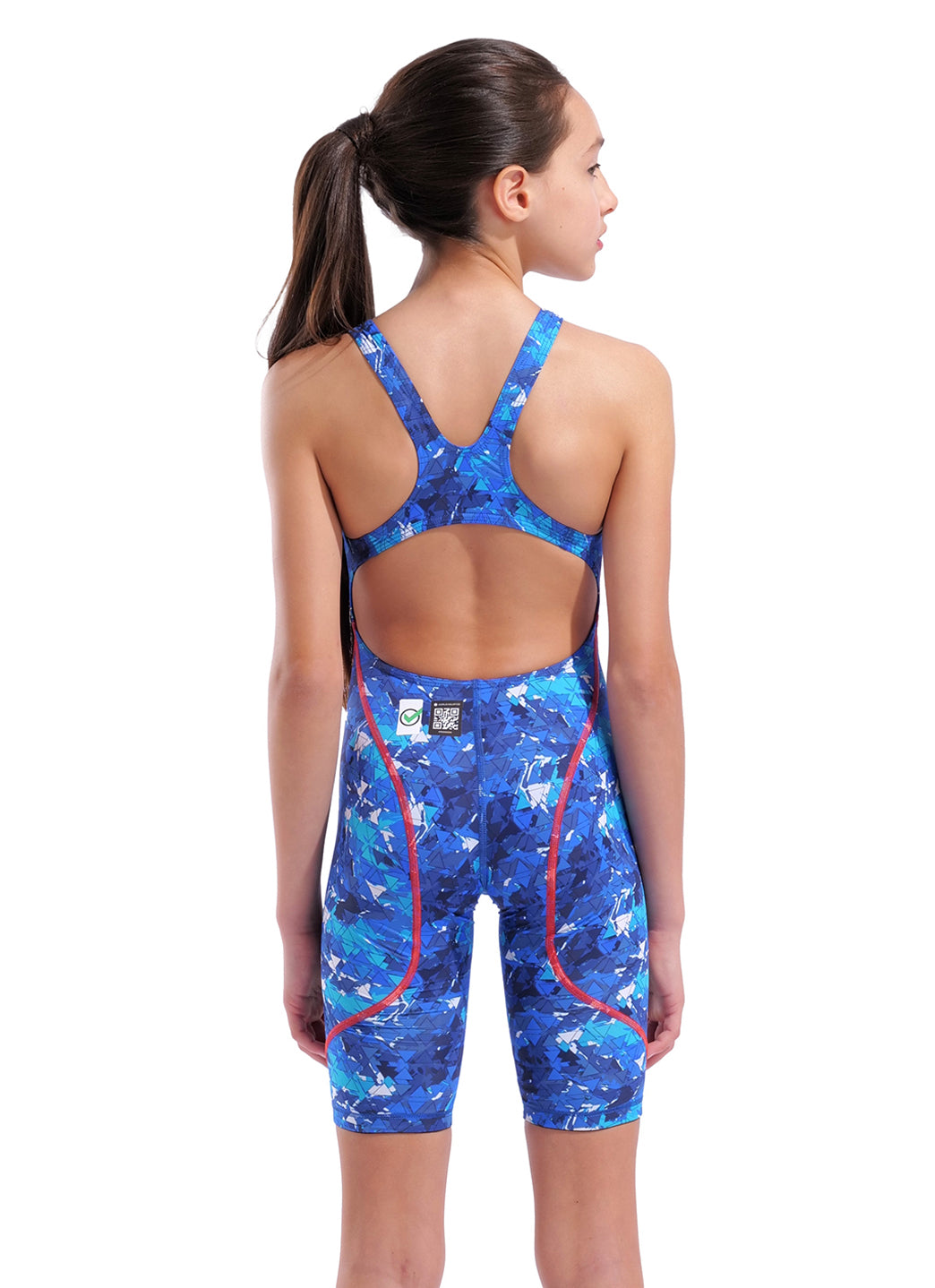 Arena Girls' Powerskin Splash Multicolors ST Next LE Open Back Tech Suit Swimsuit、mySite、noshort