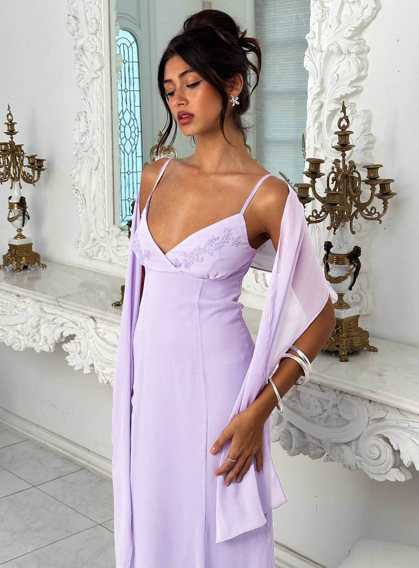 Jadira Scarf Maxi Dress Purple、mySite、solidvoid